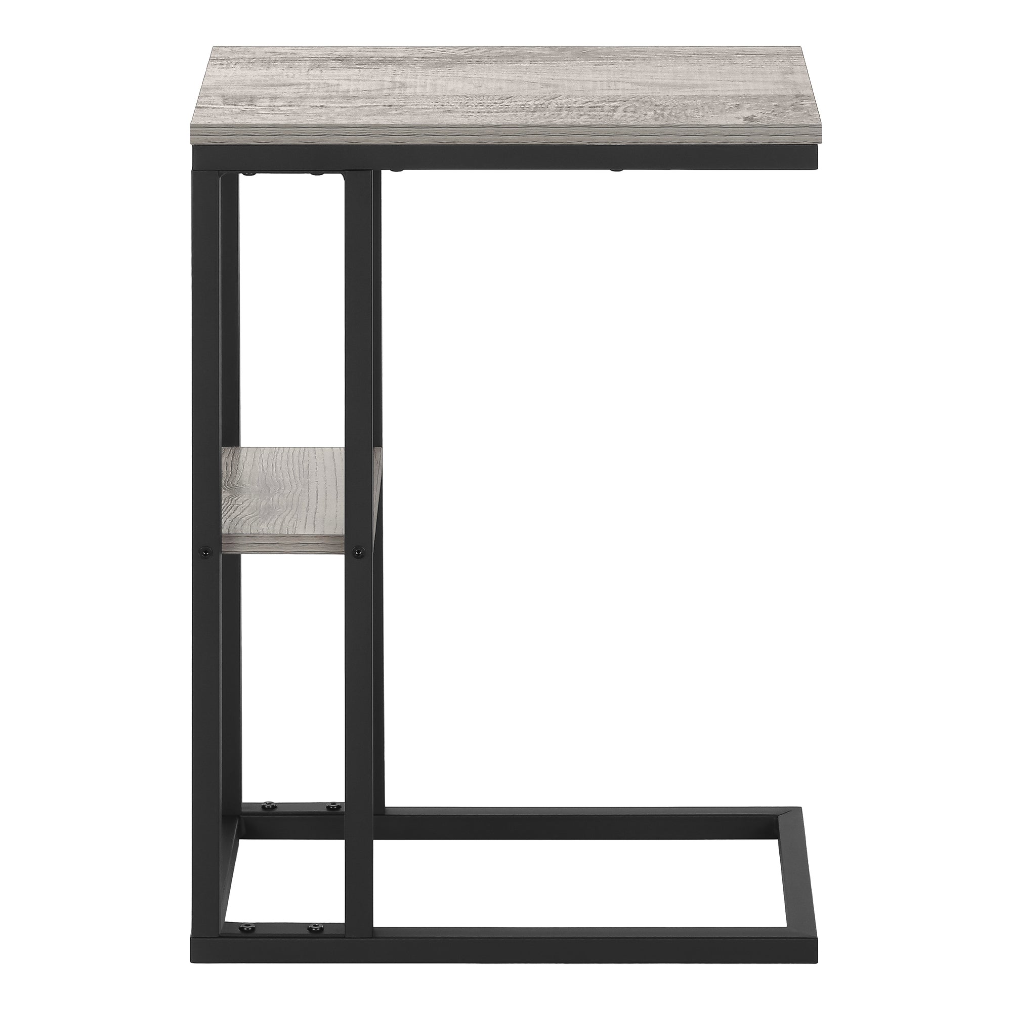 TABLE DE CHEVET - 25"H / GRIS / METAL NOIR – I 3671.