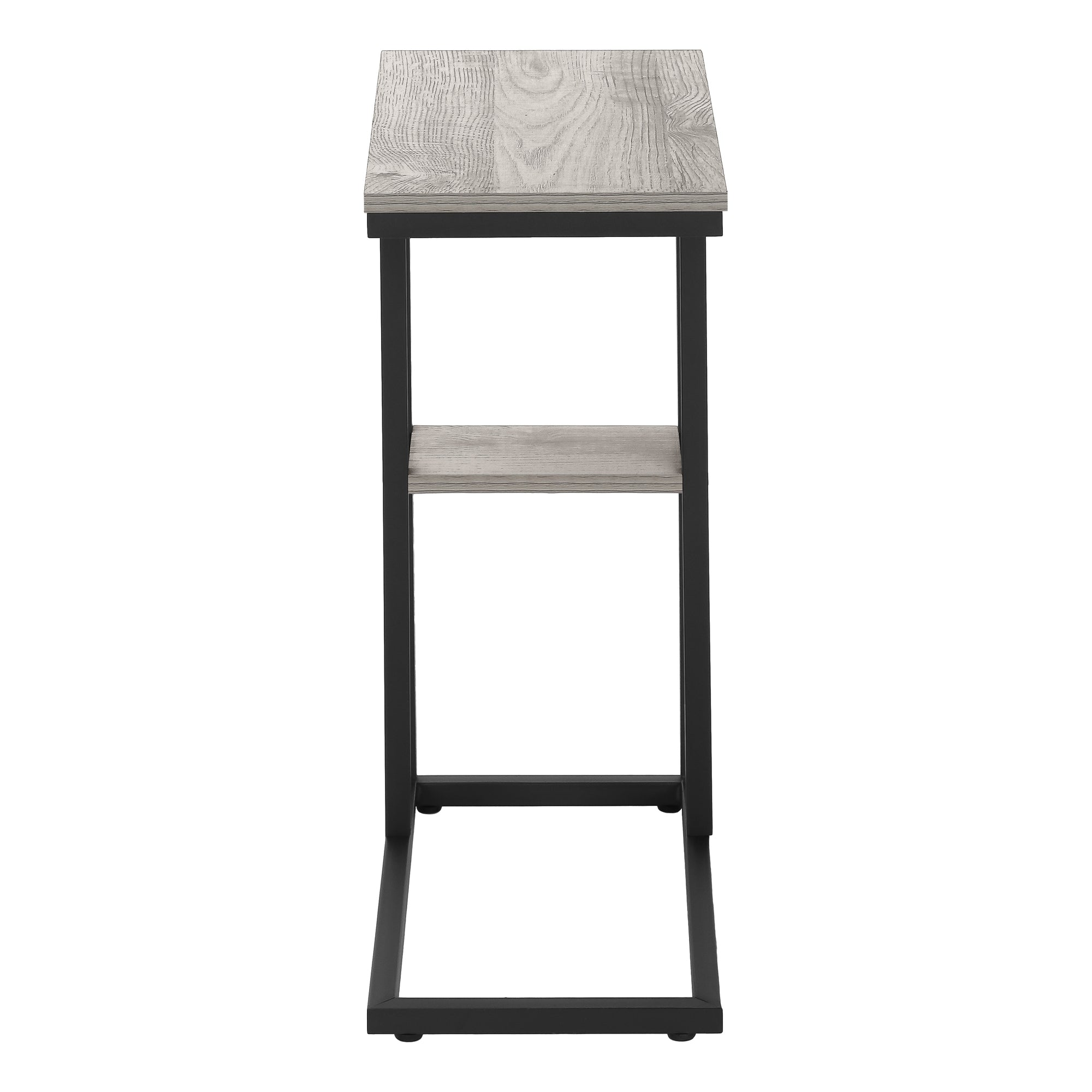 TABLE DE CHEVET - 25"H / GRIS / METAL NOIR – I 3671.