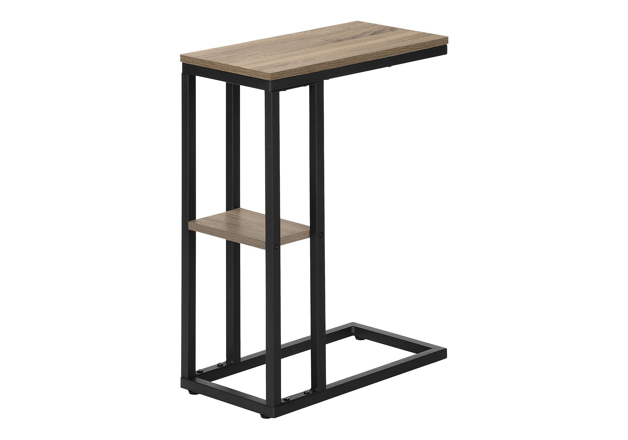 TABLE DE CHEVET - 25"H / TAUPE FONCE / METAL NOIR – I 3672.