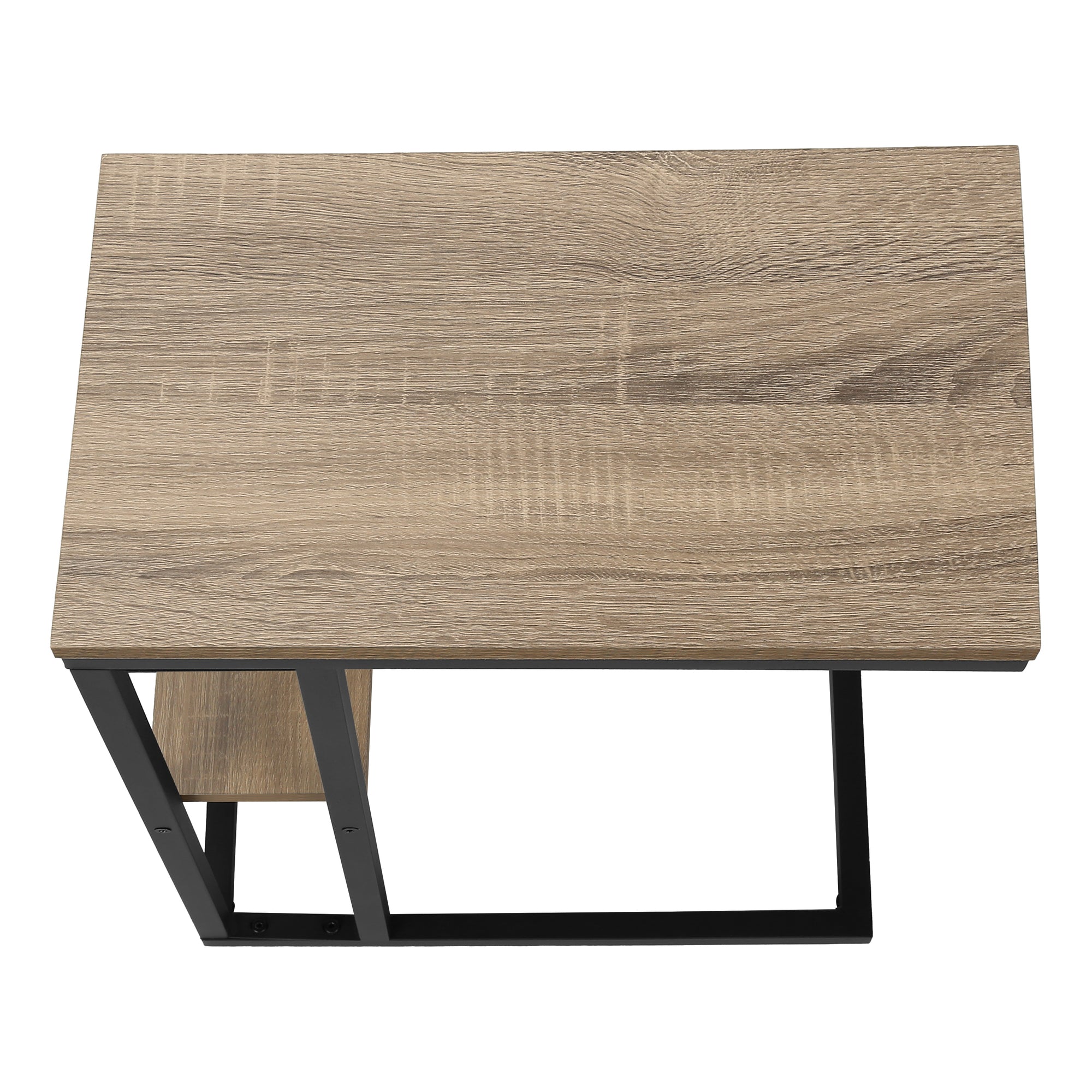 TABLE DE CHEVET - 25"H / TAUPE FONCE / METAL NOIR – I 3672.