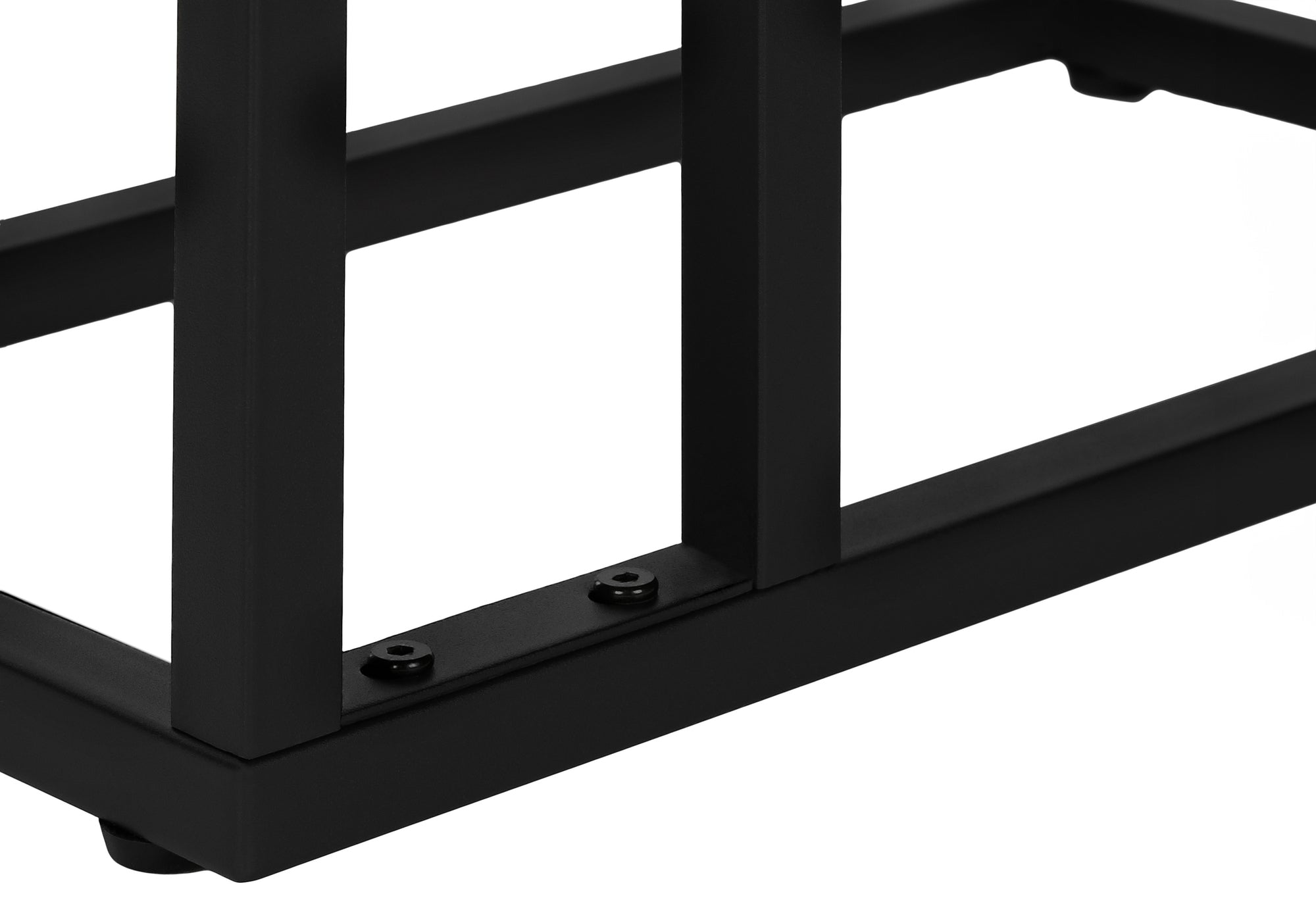 TABLE DE CHEVET - 25"H / MARBRE NOIR / METAL NOIR – I 3674.