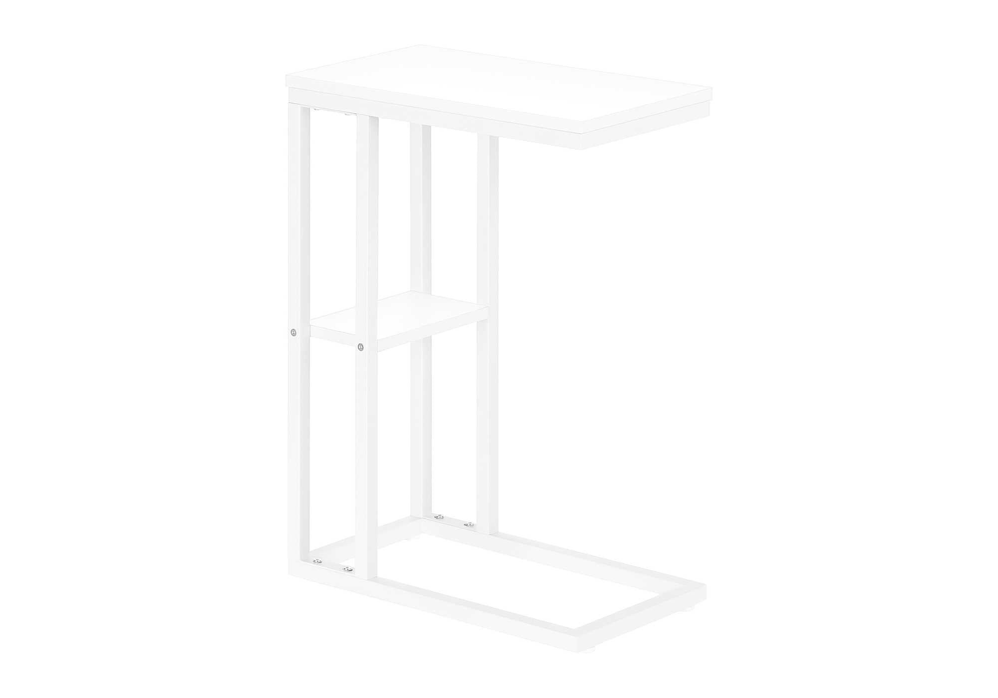 TABLE DE CHEVET - 25"H / BLANC / METAL BLANC – I 3676.