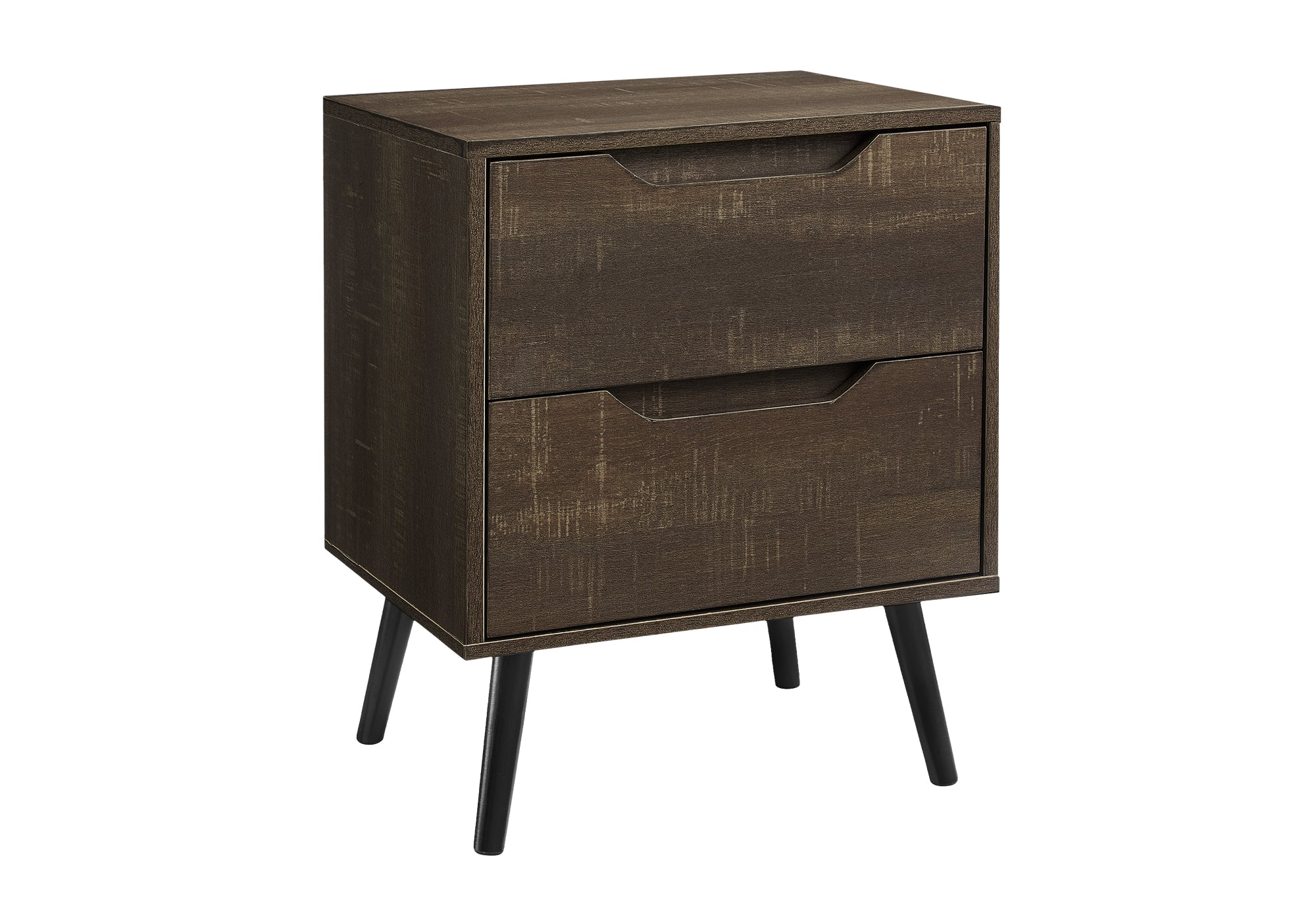 TABLE D'APPOINT - 24"H / BRUN FONCE AVEC 2 TIROIRS – I 3691