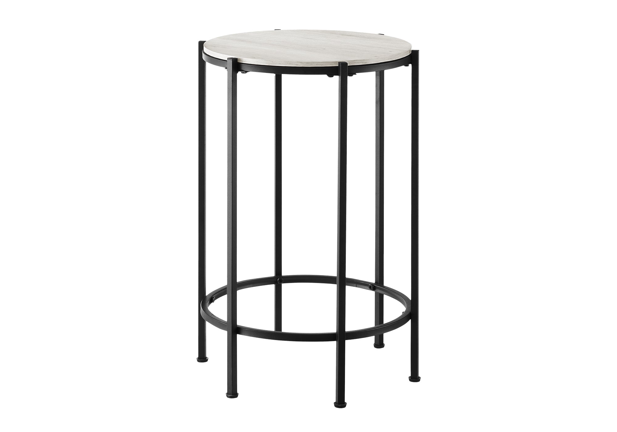 TABLE D'APPOINT - 24"H / CHENE PALE / METAL NOIR – I 3757