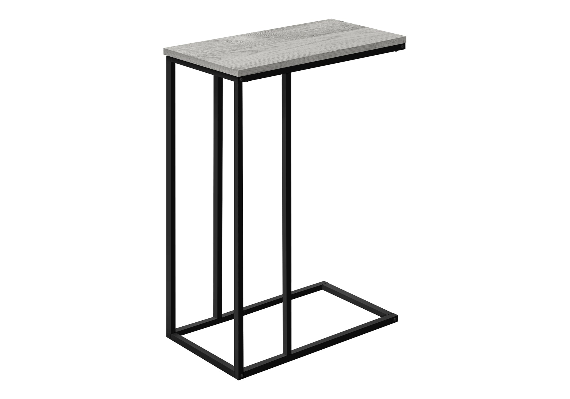 TABLE DE CHEVET - 25"H / GRIS / METAL NOIR – I 3762.