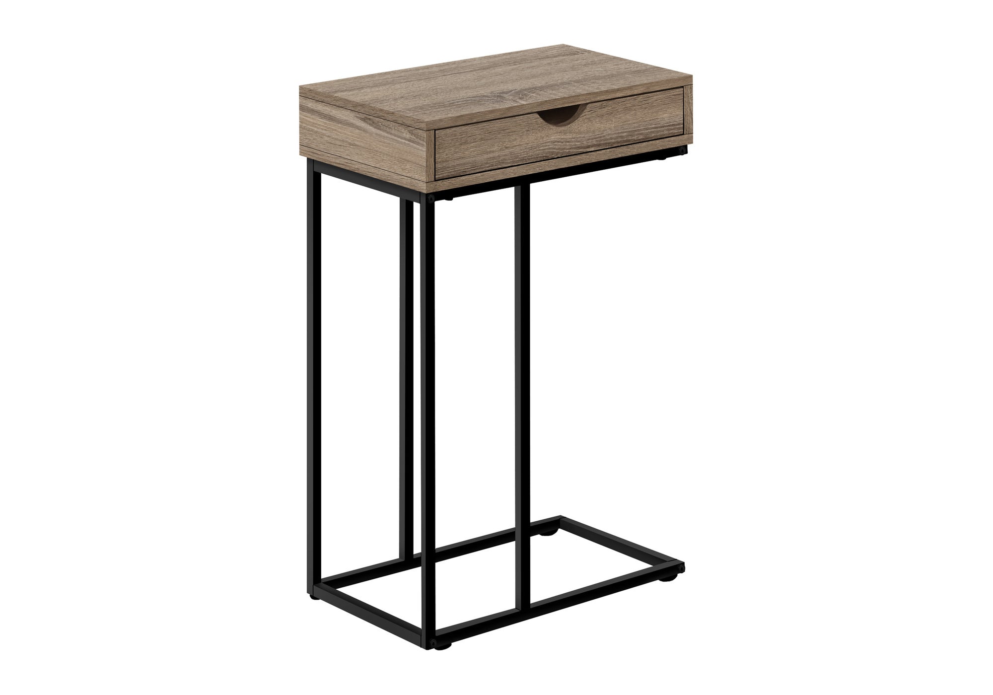 TABLE DE CHEVET - 25"H / TAUPE FONCE / METAL NOIR – I 3771.