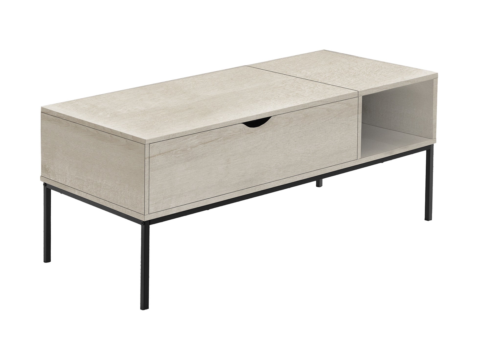 TABLE DE SALON - 42"L / DESSUS MONTANT CHENE PALE / NOIR – I 3807