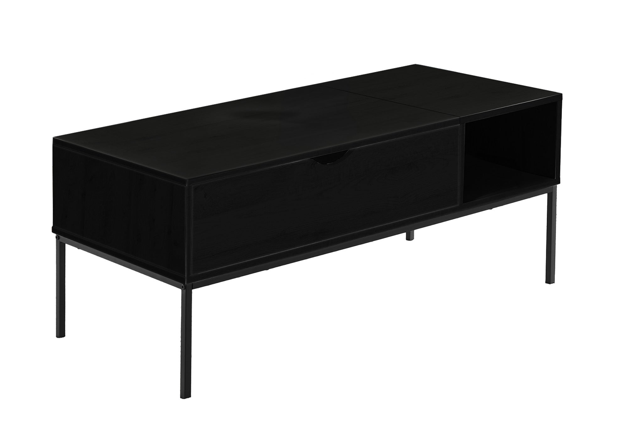 TABLE DE SALON - 42"L / DESSUS MONTANT NOIR / METAL NOIR – I 3808