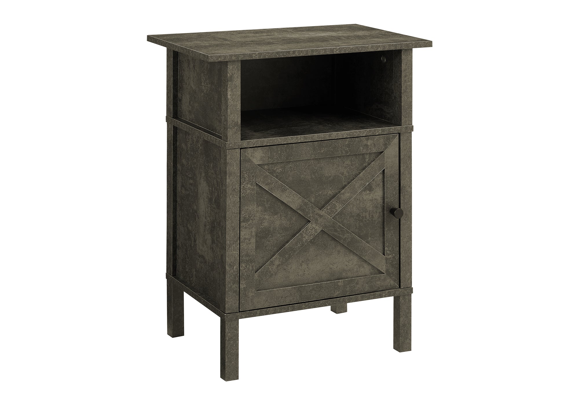TABLE DE CHEVET - 24"H / BRONZE FONCE / METAL NOIR – I 3810.