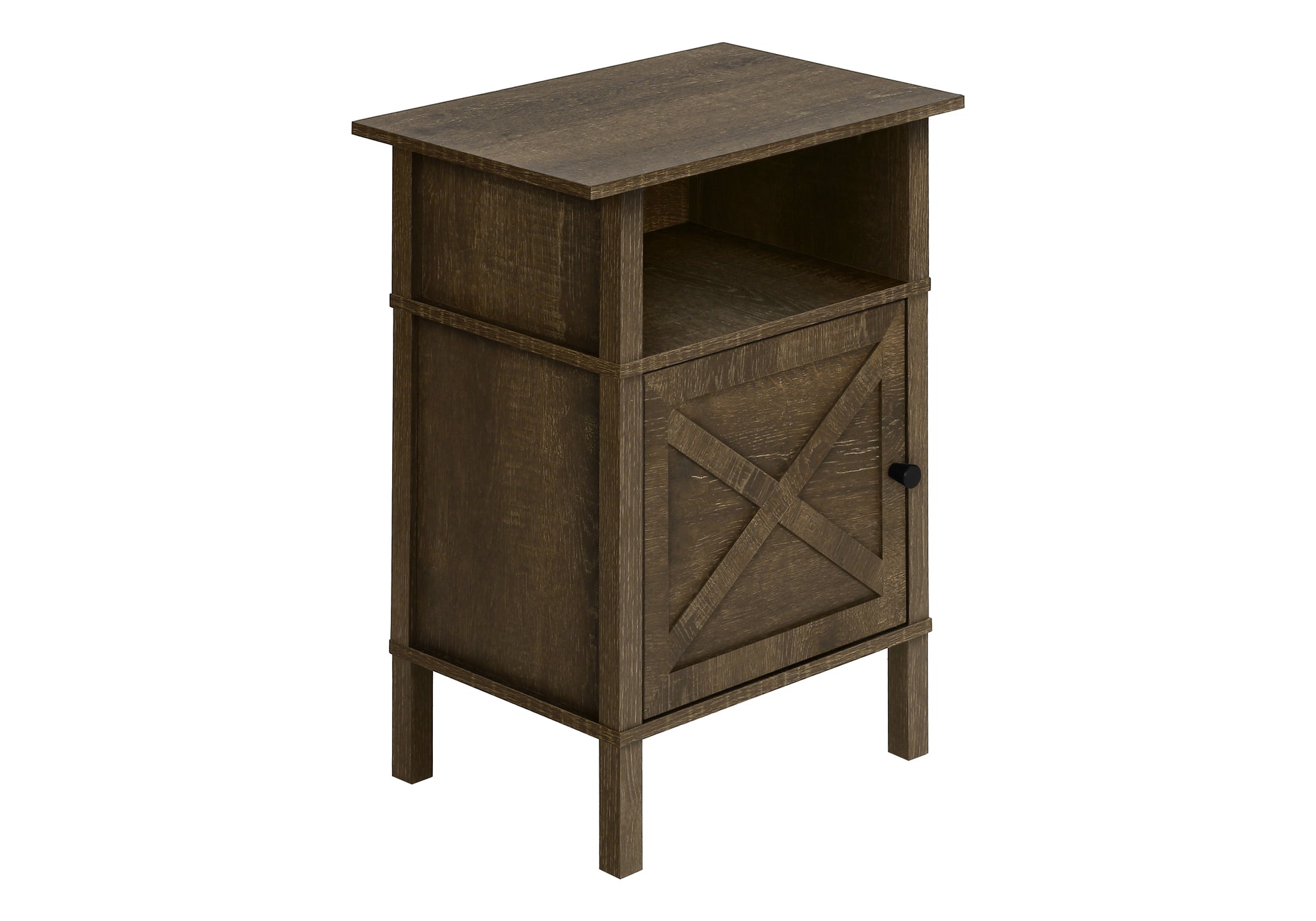TABLE D'APPOINT - 24"H / CHENE FONCE / METAL NOIR – I 3811