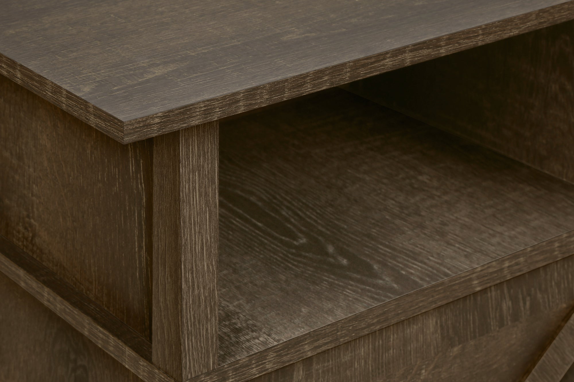 TABLE D'APPOINT - 24"H / CHENE FONCE / METAL NOIR – I 3811