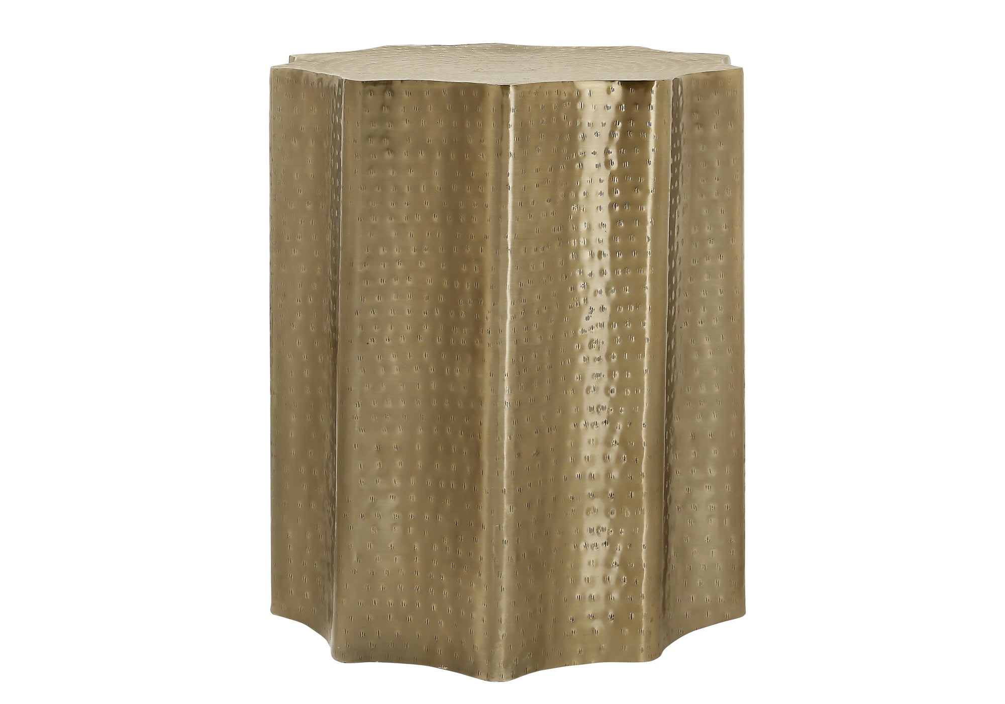 TABLE DE CHEVET - 22"H / TABLE DE BOUT DRUM METAL DORE – I 3900.
