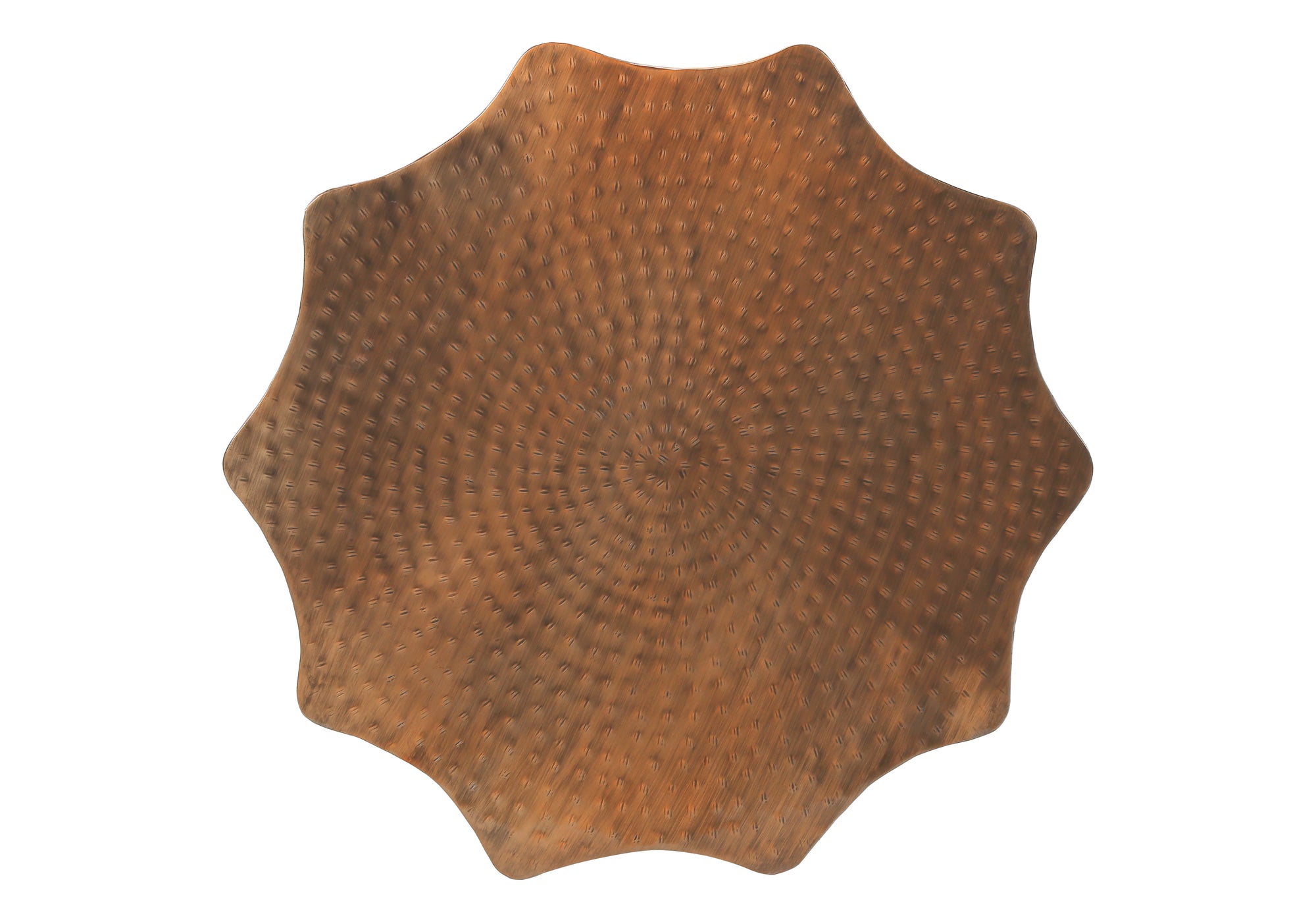 TABLE DE CHEVET - 22"H / TABLE DE BOUT DRUM METAL CUIVRE – I 3901.