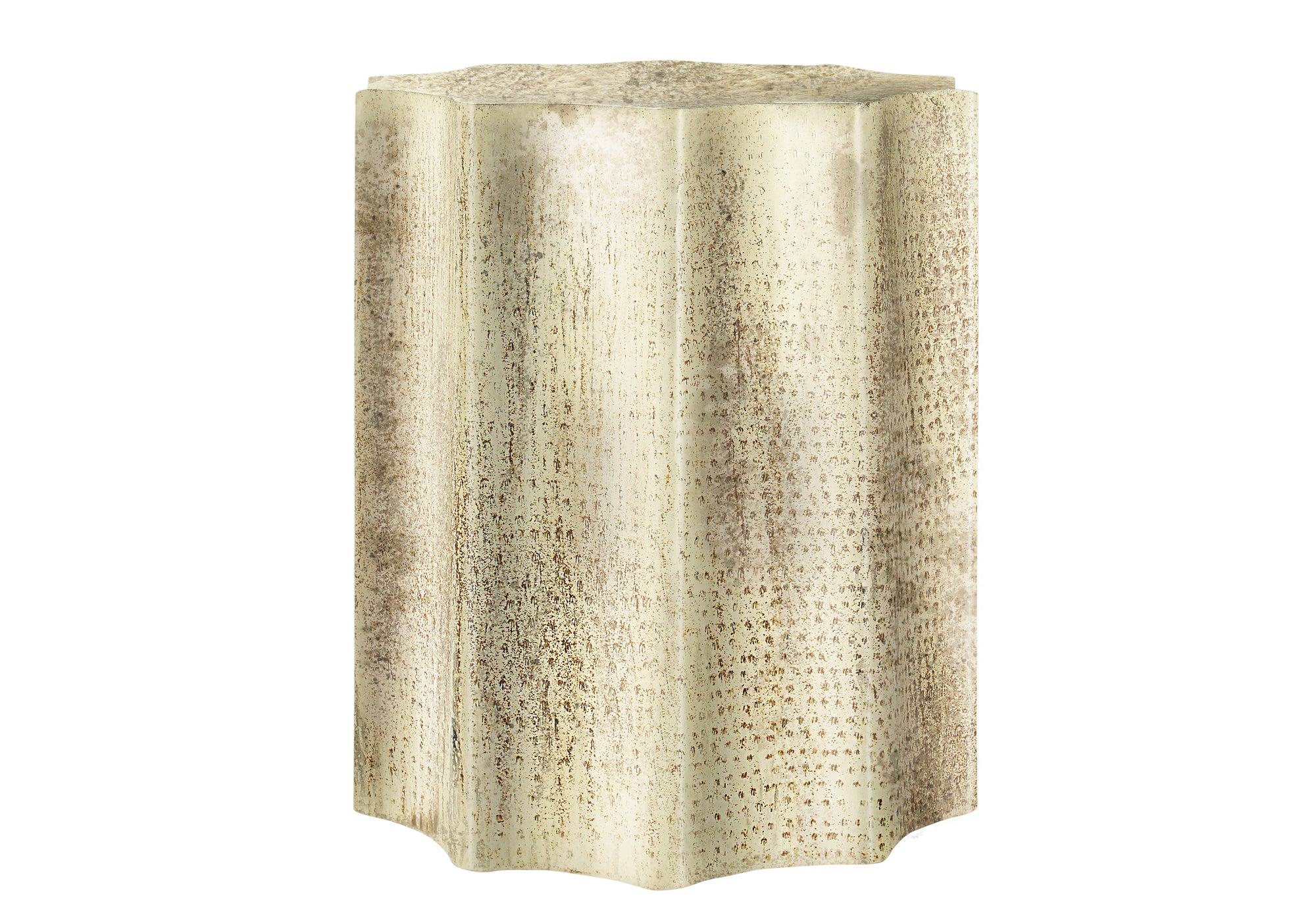 TABLE DE CHEVET - 22"H / TABLE DE BOUT DRUM METAL DORE – I 3902.
