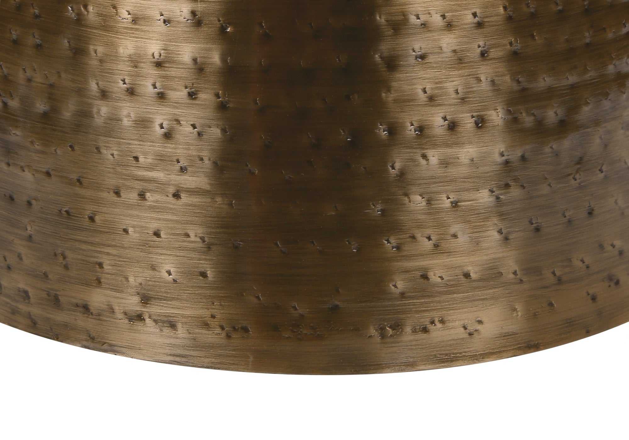 TABLE DE CHEVET - 22"H / TABLE DE BOUT DRUM METAL CUIVRE – I 3915.