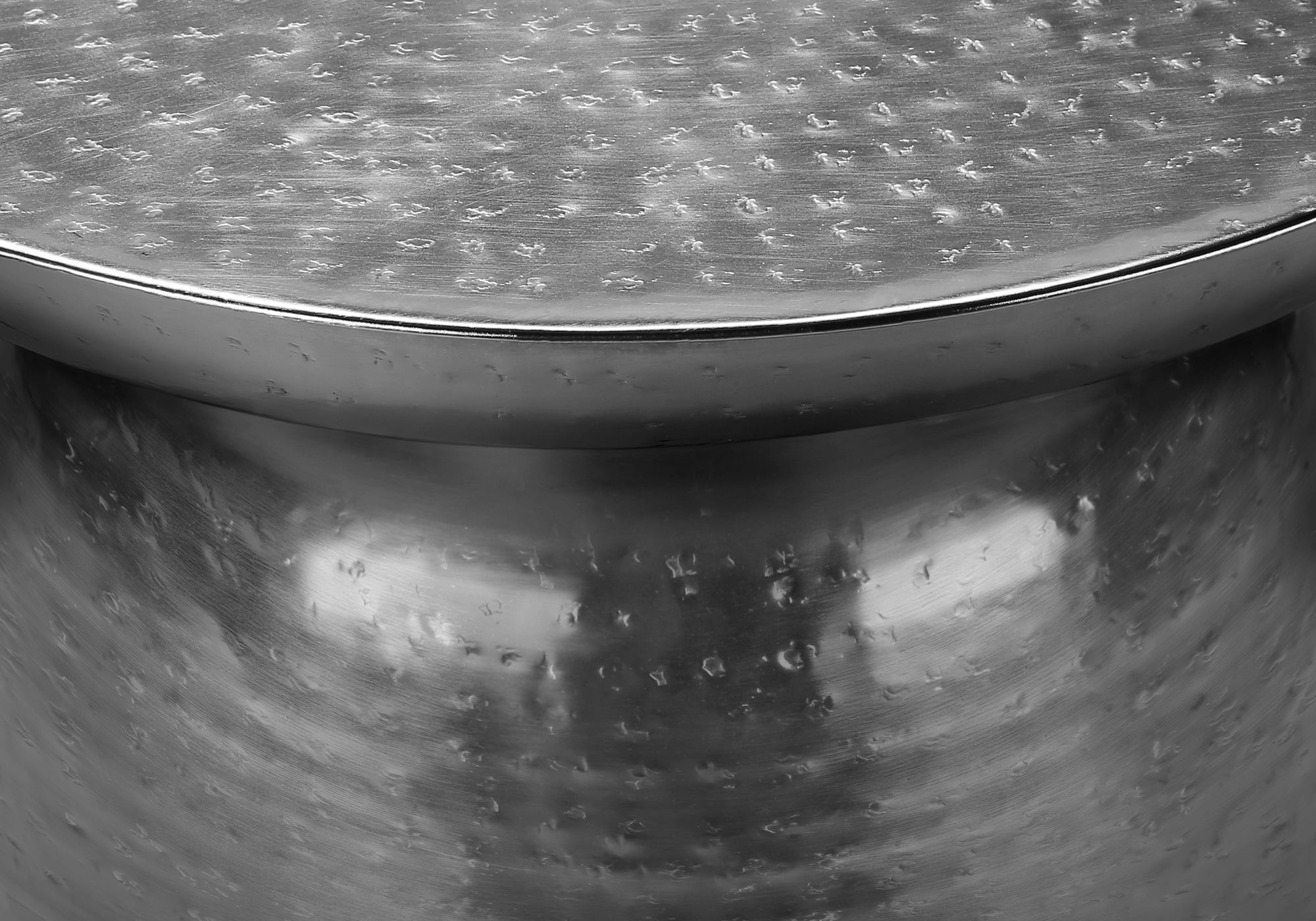TABLE DE CHEVET - 22"H / TABLE DE BOUT DRUM METAL CHROME – I 3916.