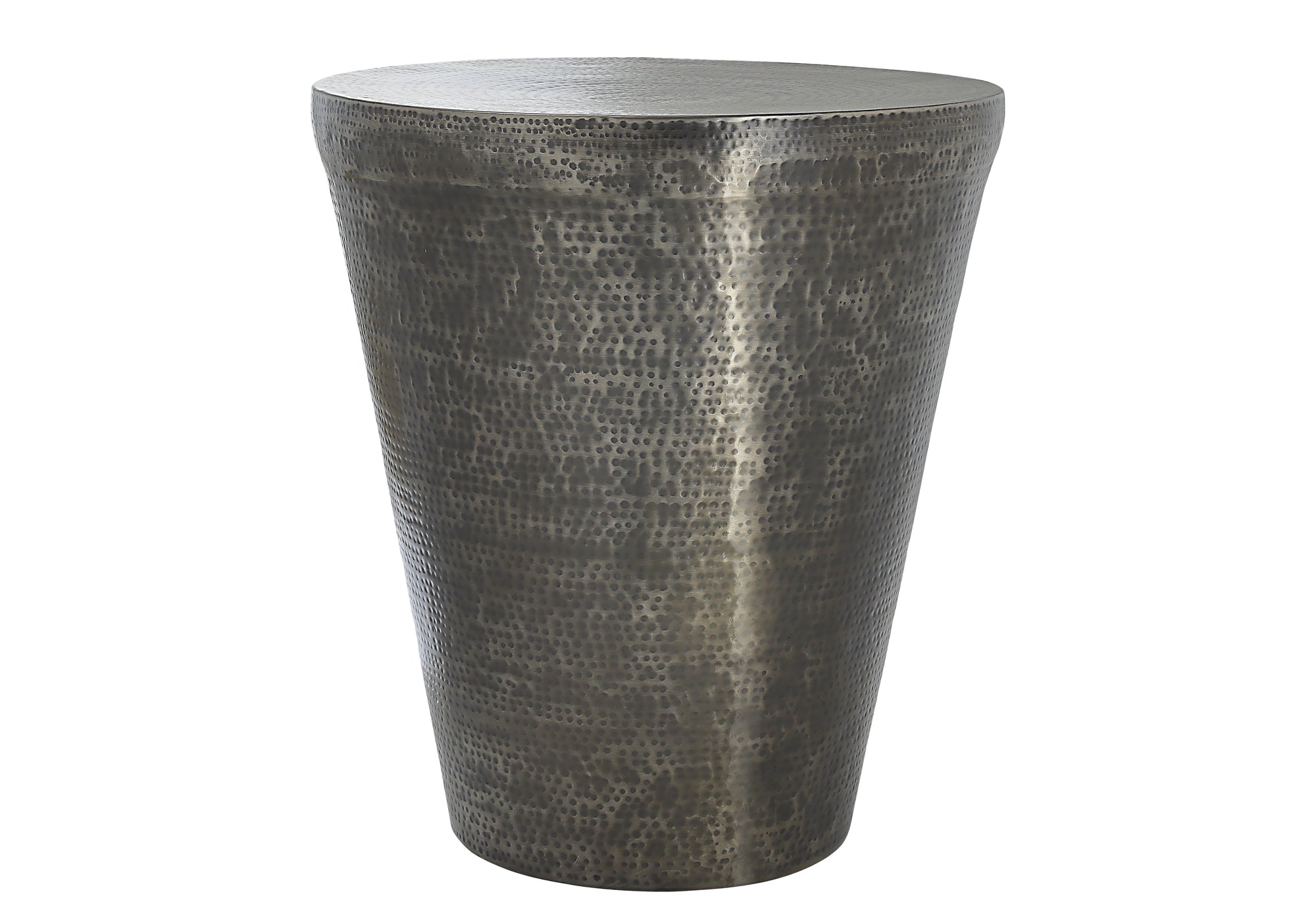 TABLE DE CHEVET - 22"H / TABLE DE BOUT DRUM METAL GRIS – I 3924.