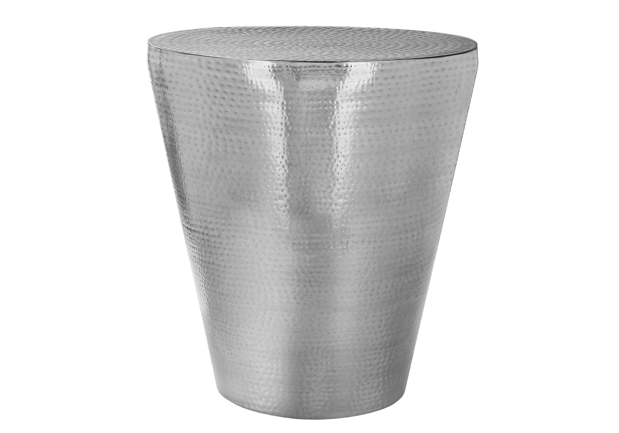 TABLE DE CHEVET - 22"H / TABLE DE BOUT DRUM METAL CHROME – I 3925.