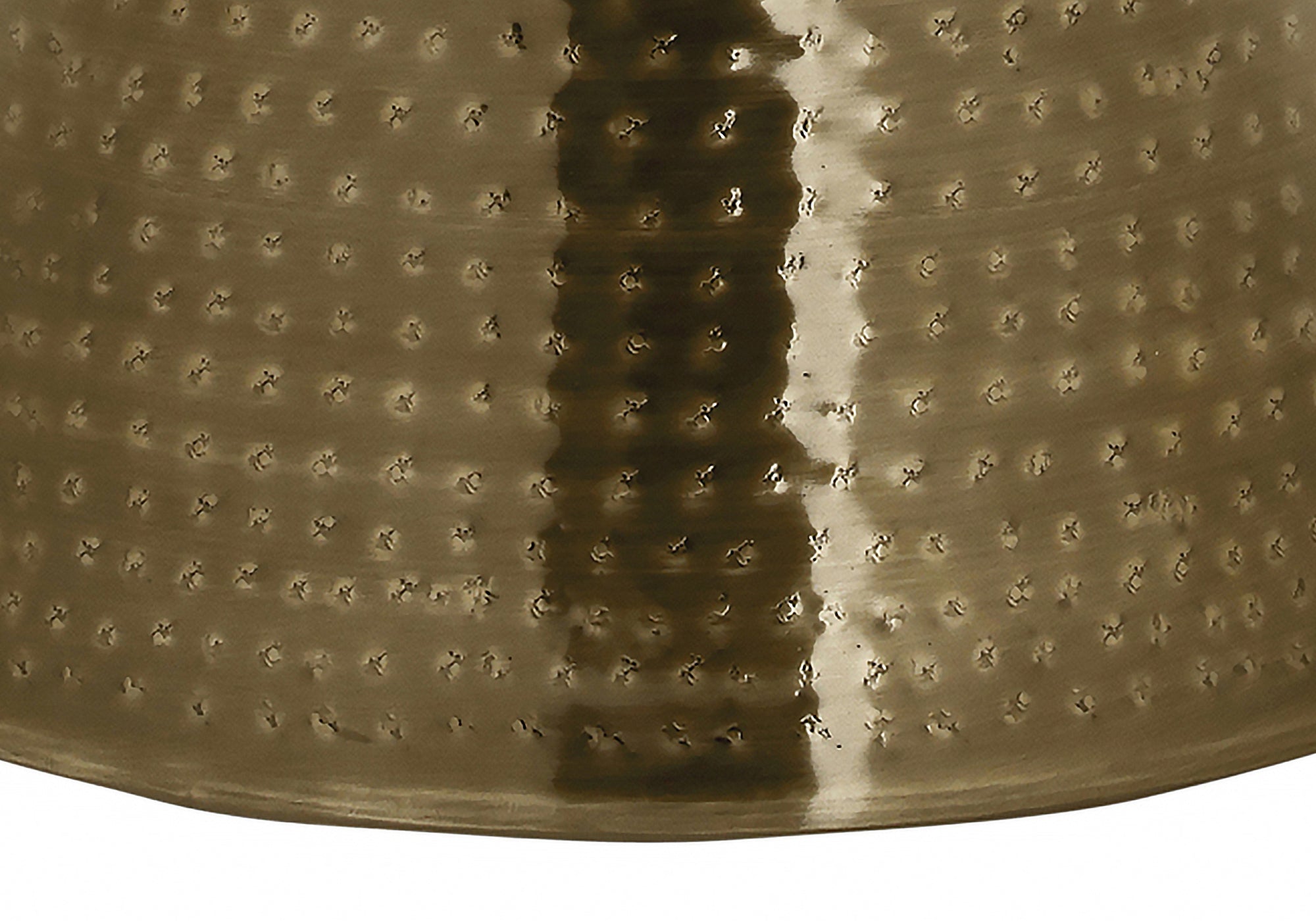 TABLE DE CHEVET - 22"H / TABLE DE BOUT DRUM METAL DORE – I 3927.