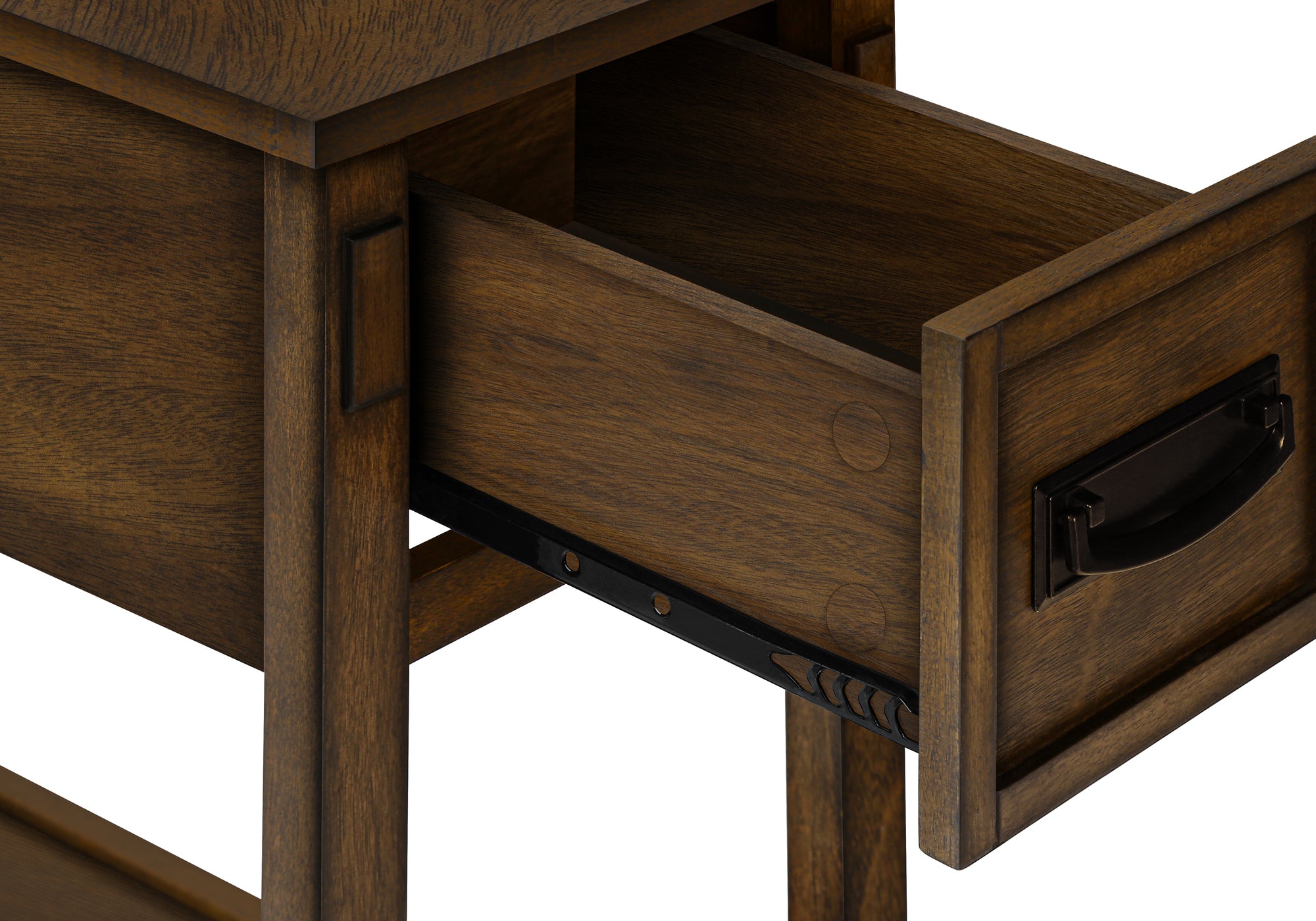 TABLE DE CHEVET - 24"H / BOIS PLAQUE ACAJOU BRUN – I 3955.