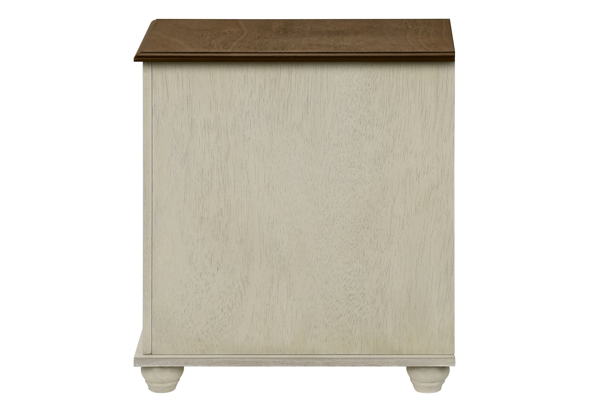 TABLE DE CHEVET - 24"H/BOIS PLAQUE BLANC ANTIQUE/ESPRESSO – I 3965.