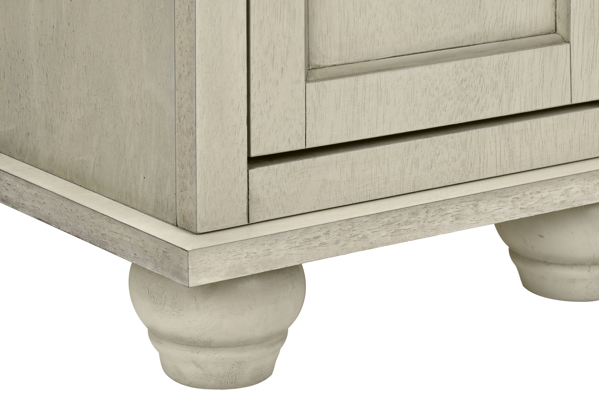 TABLE DE CHEVET - 24"H/BOIS PLAQUE BLANC ANTIQUE/ESPRESSO – I 3965.