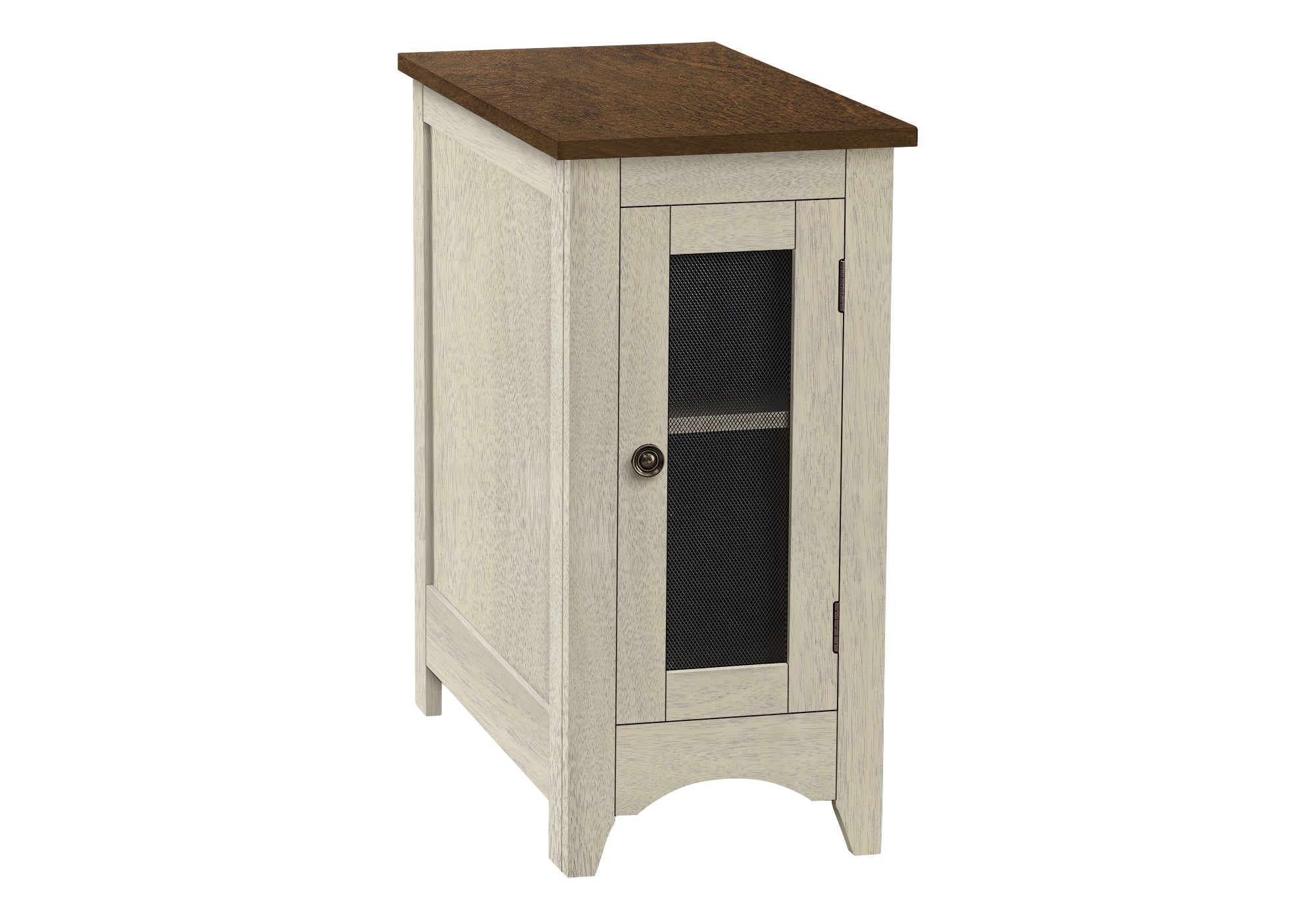 TABLE DE CHEVET - 24"H/BOIS PLAQUE BLANC ANTIQUE/ESPRESSO – I 3966.