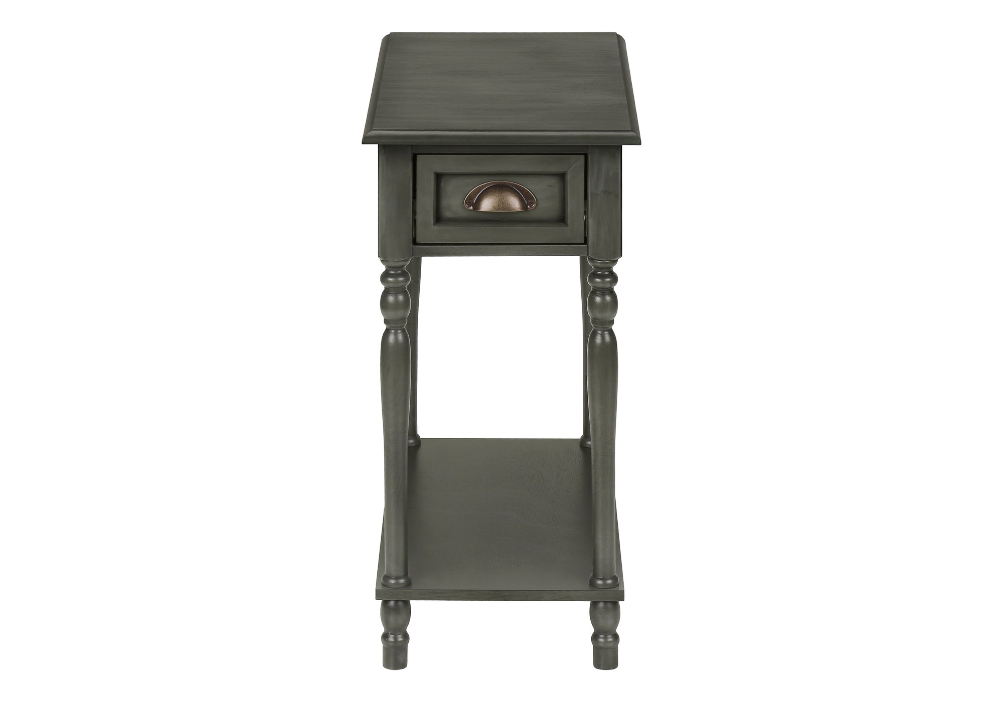 TABLE DE CHEVET - 24"H / BOIS PLAQUE VERT FONCE – I 3968.