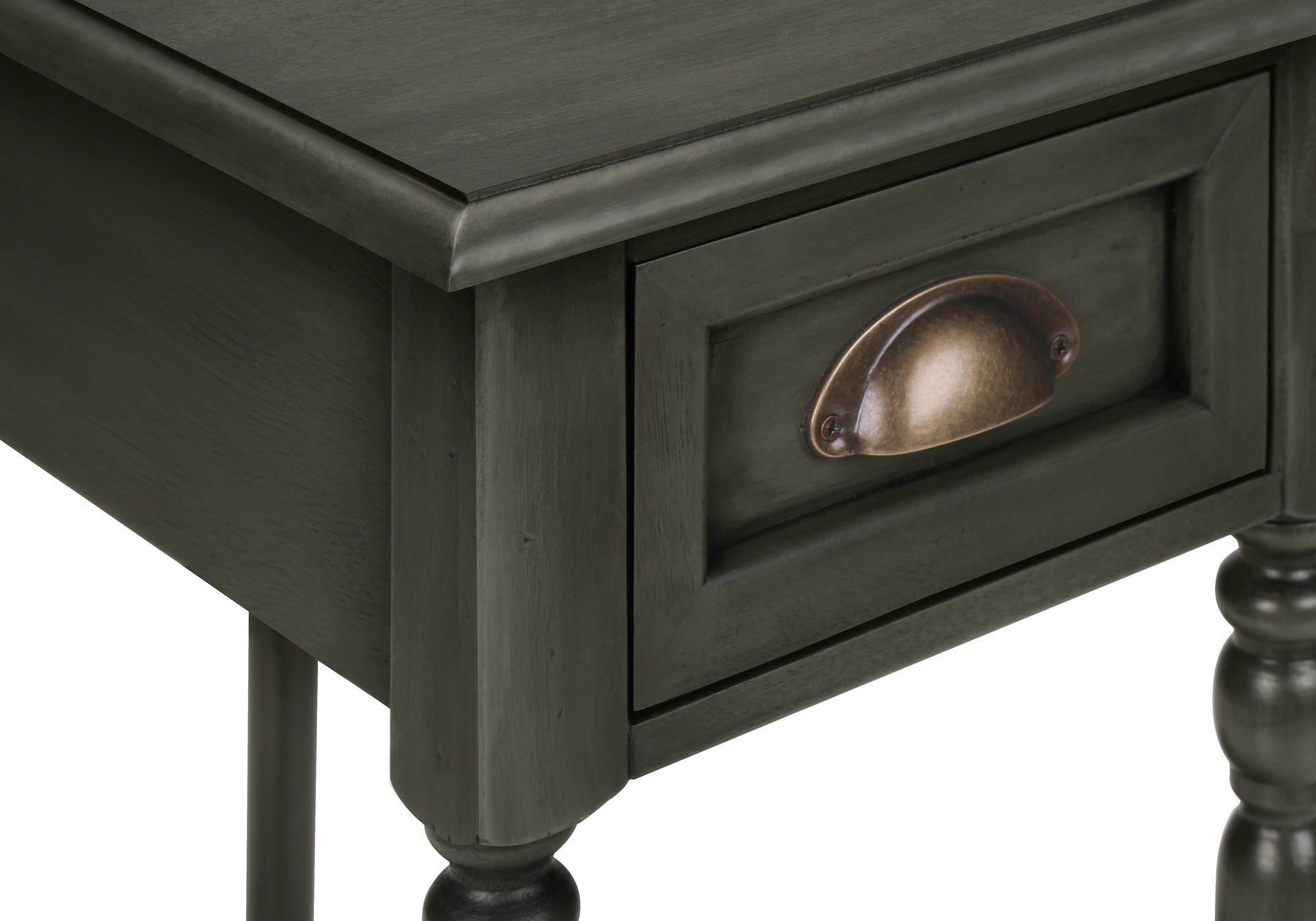 TABLE DE CHEVET - 24"H / BOIS PLAQUE VERT FONCE – I 3968.