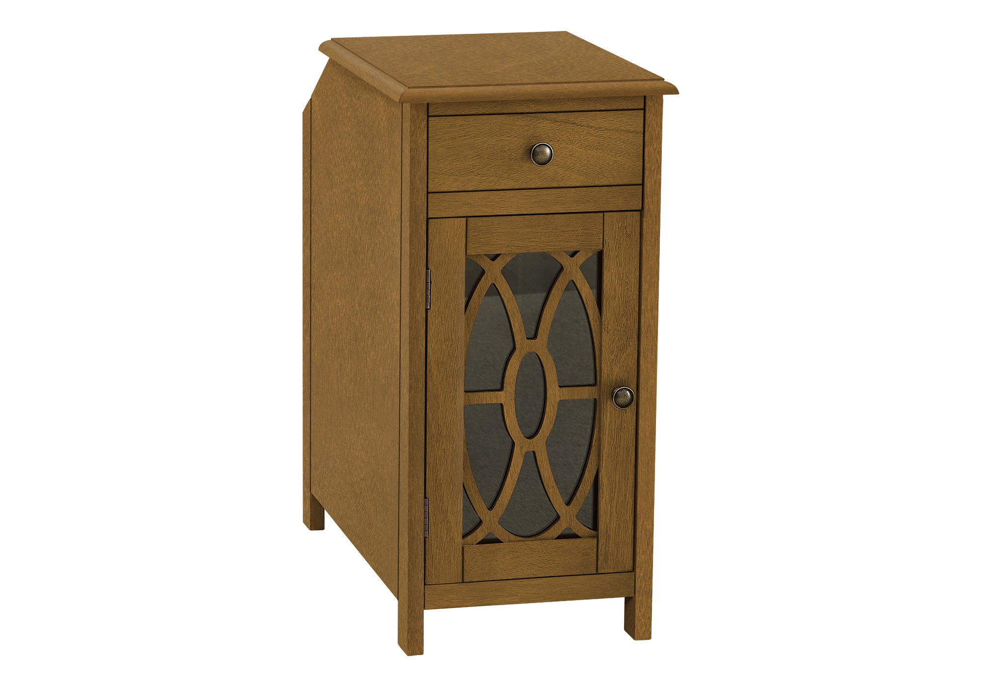TABLE DE CHEVET - 24"H / BOIS PLAQUE TAUPE FONCE – I 3972.