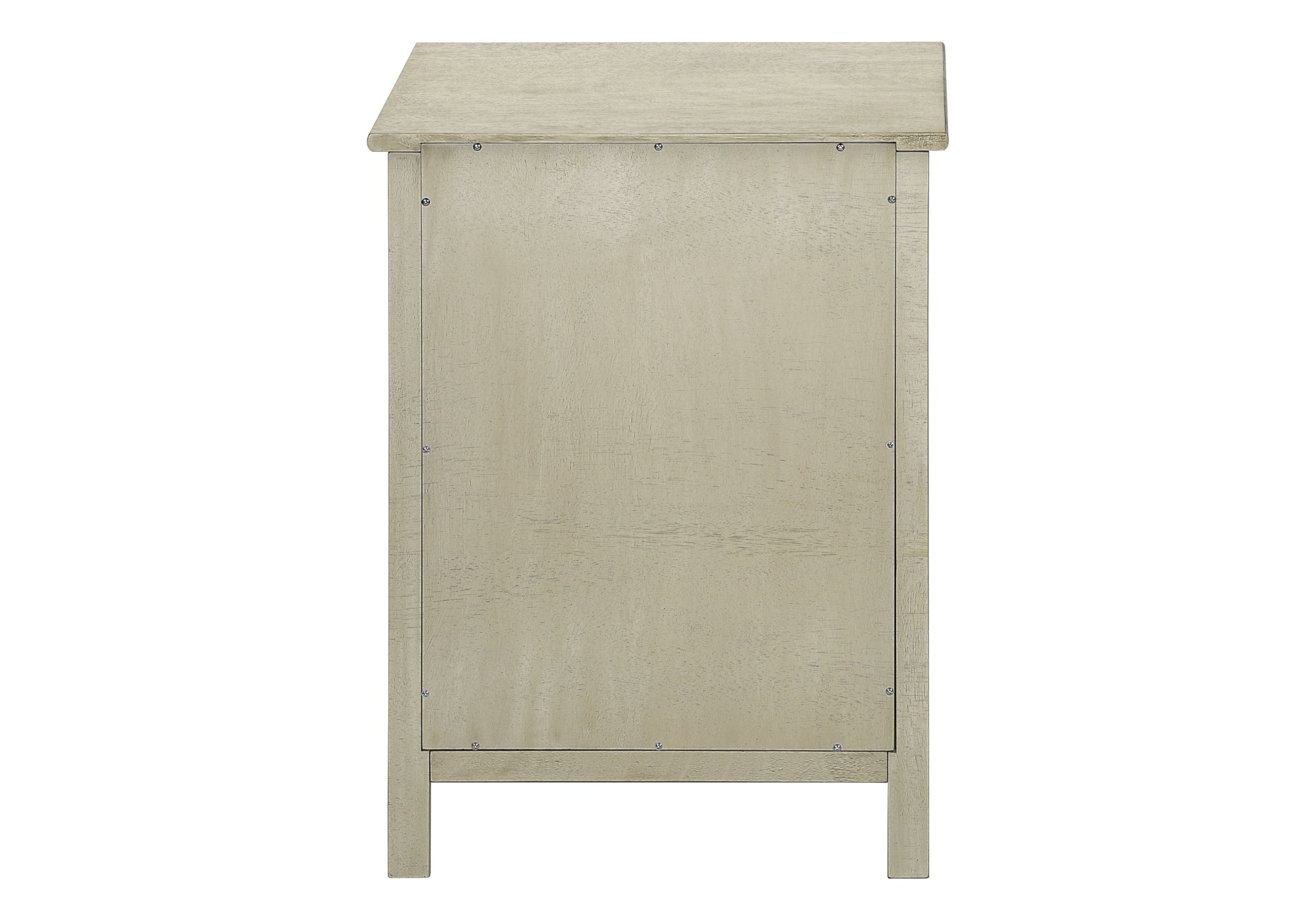 TABLE D'APPOINT - 25"H/ BOIS PLAQUE BLANC ANTIQUE – I 3984