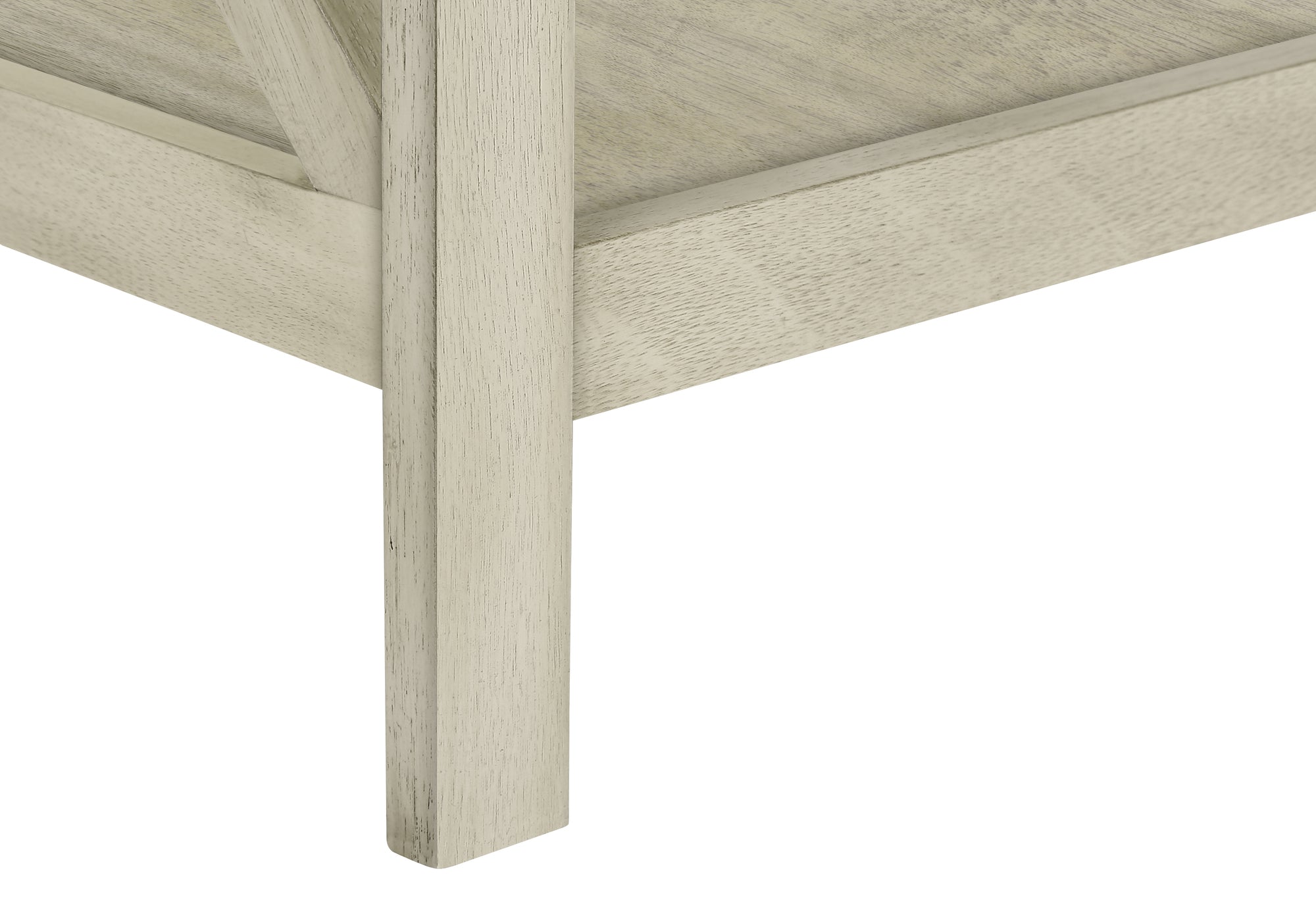 TABLE D'APPOINT - 25"H/ BOIS PLAQUE BLANC ANTIQUE – I 3984