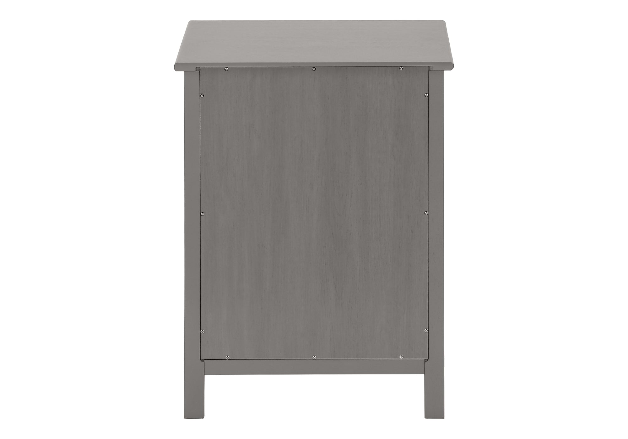 TABLE DE CHEVET - 25"H / BOIS PLAQUE GRIS ANTIQUE – I 3985.