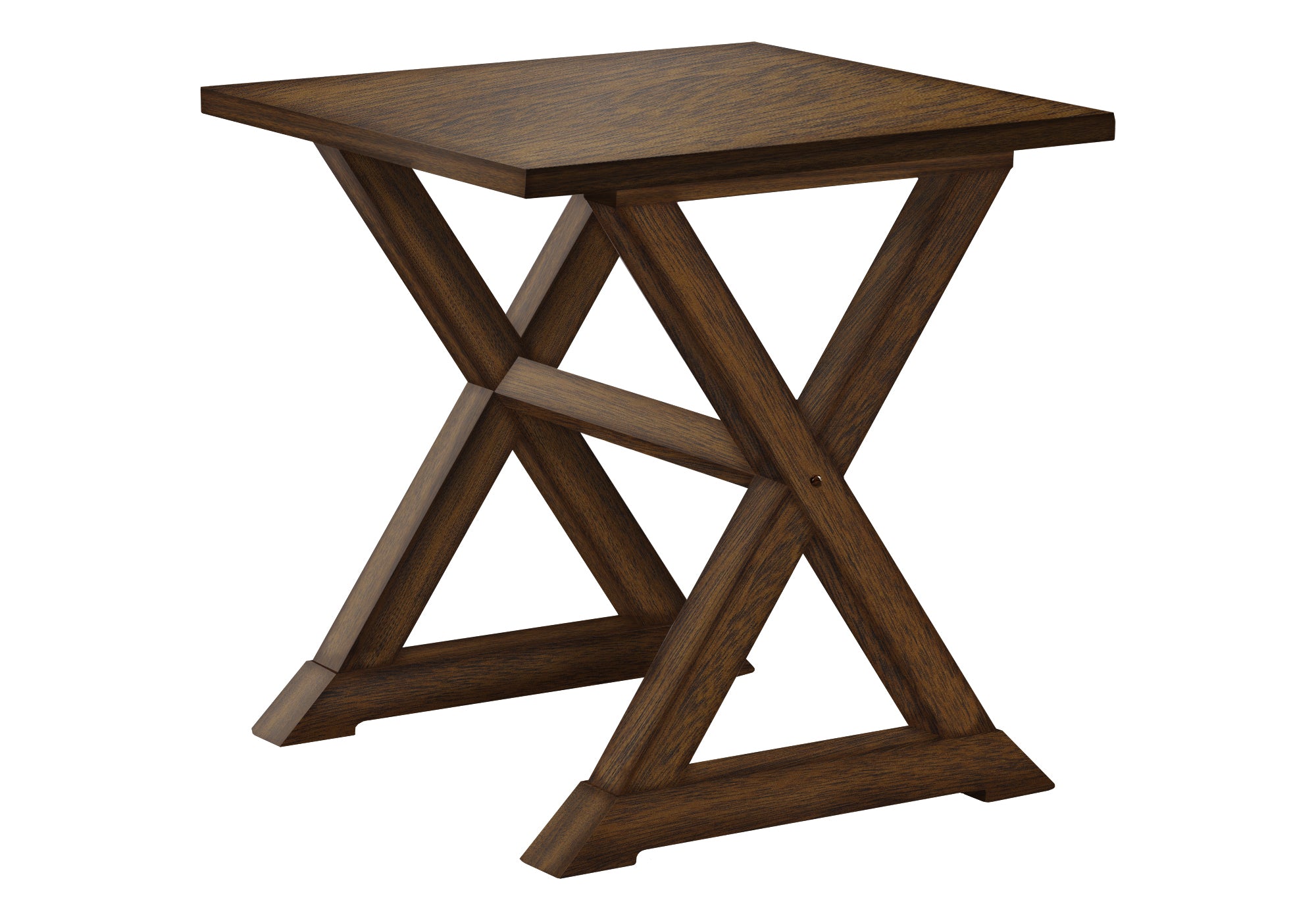 TABLE DE CHEVET - 24"H / BOIS PLAQUE ACAJOU FONCE – I 3988.