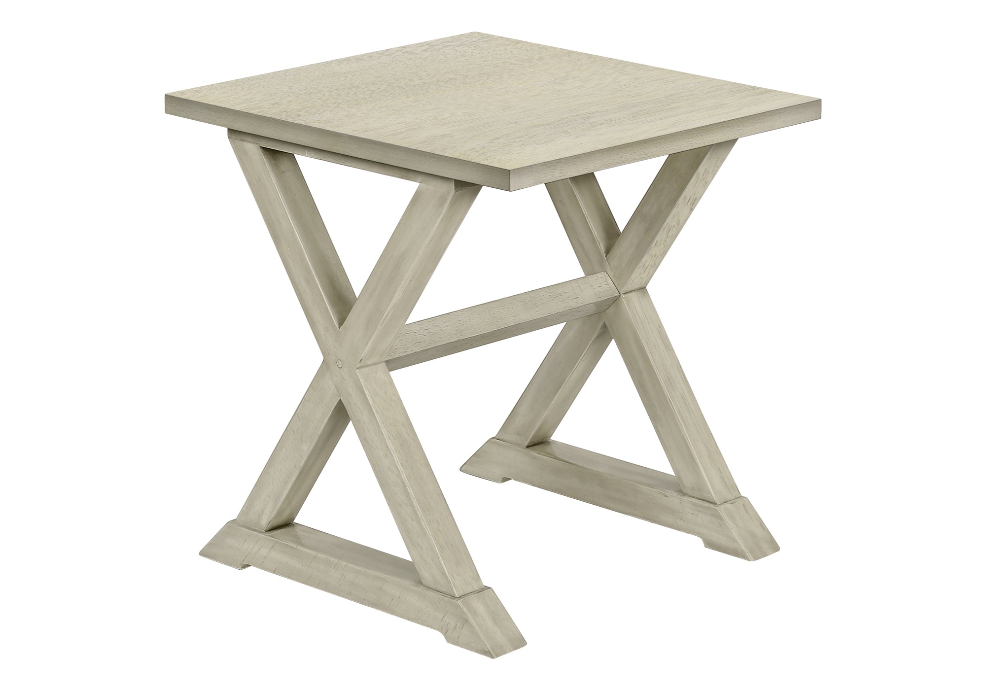 TABLE D'APPOINT - 24"H/ BOIS PLAQUE BLANC ANTIQUE – I 3989
