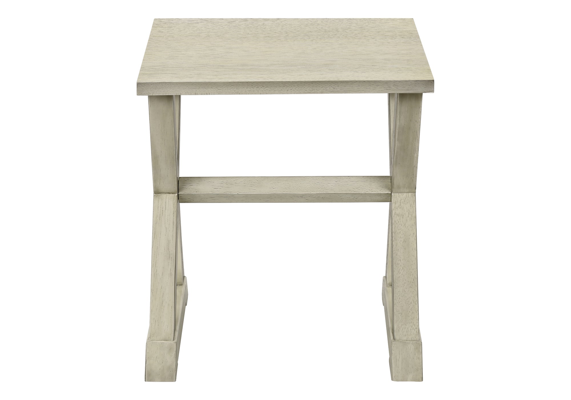TABLE D'APPOINT - 24"H/ BOIS PLAQUE BLANC ANTIQUE – I 3989