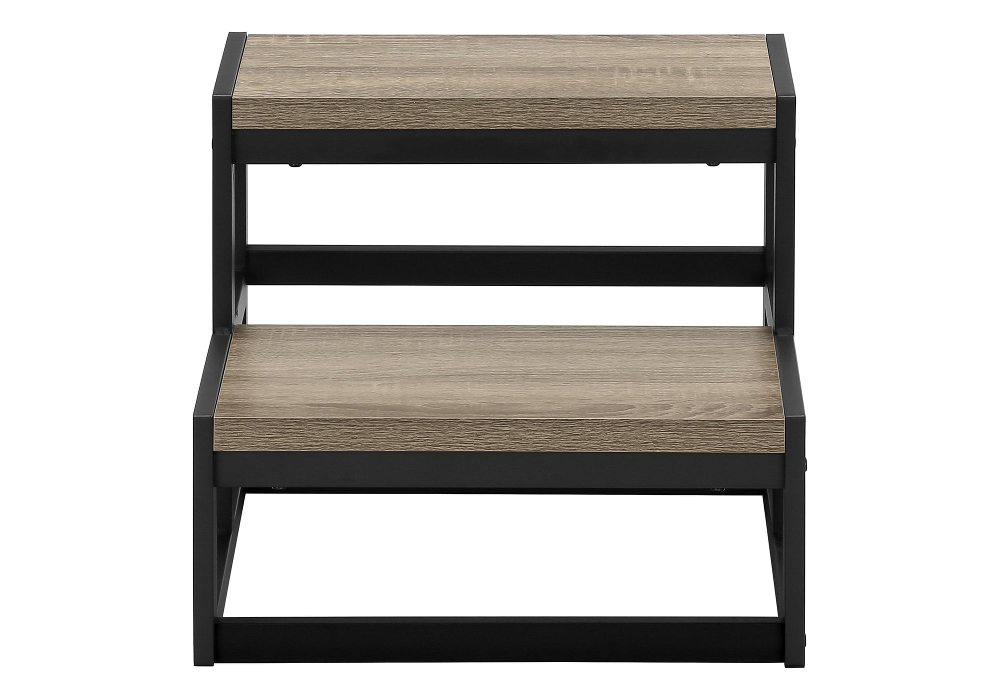 ESCABEAU - 2 MARCHES / TAUPE FONCE / METAL NOIR – I 4000