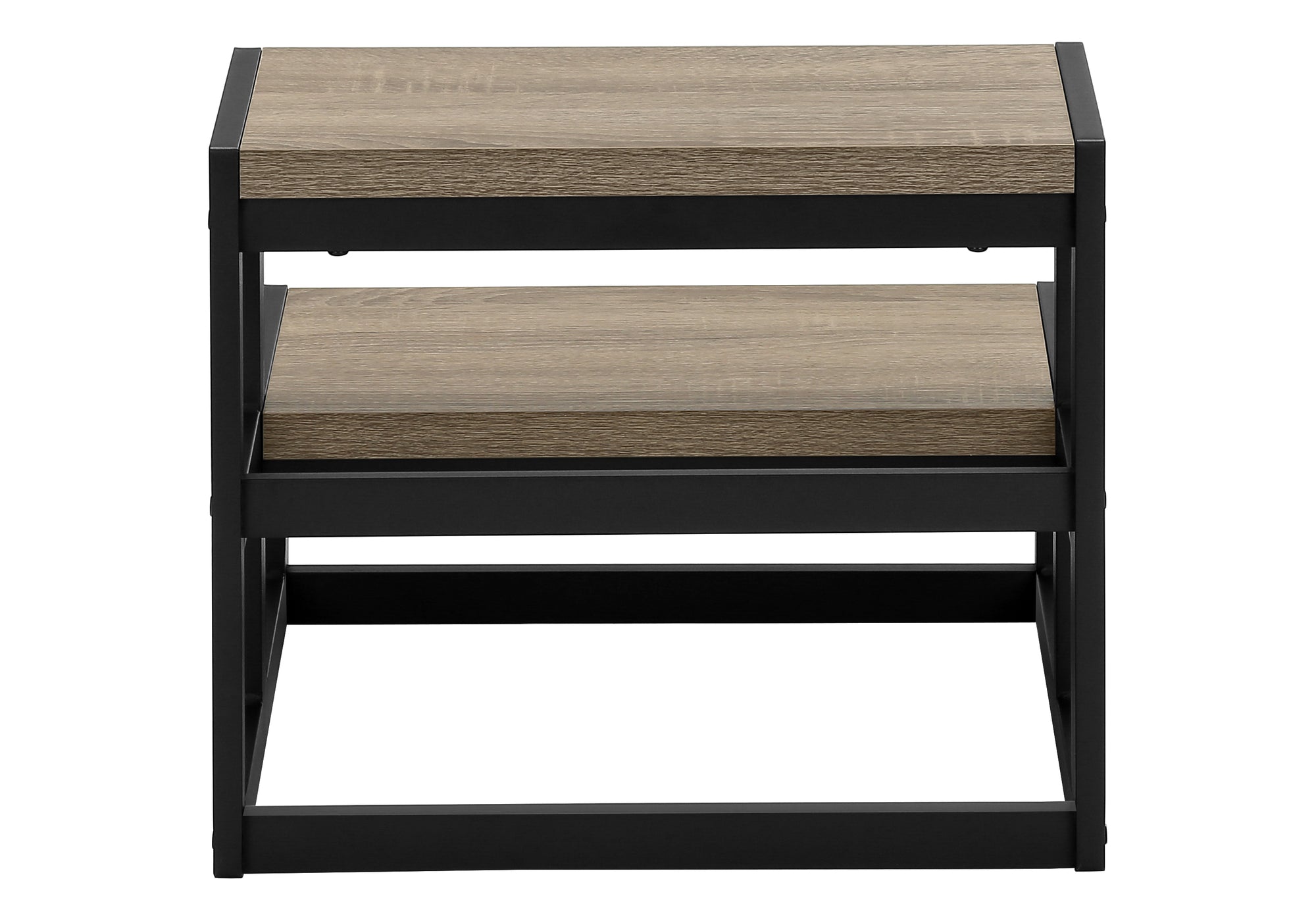 ESCABEAU - 2 MARCHES / TAUPE FONCE / METAL NOIR – I 4000.