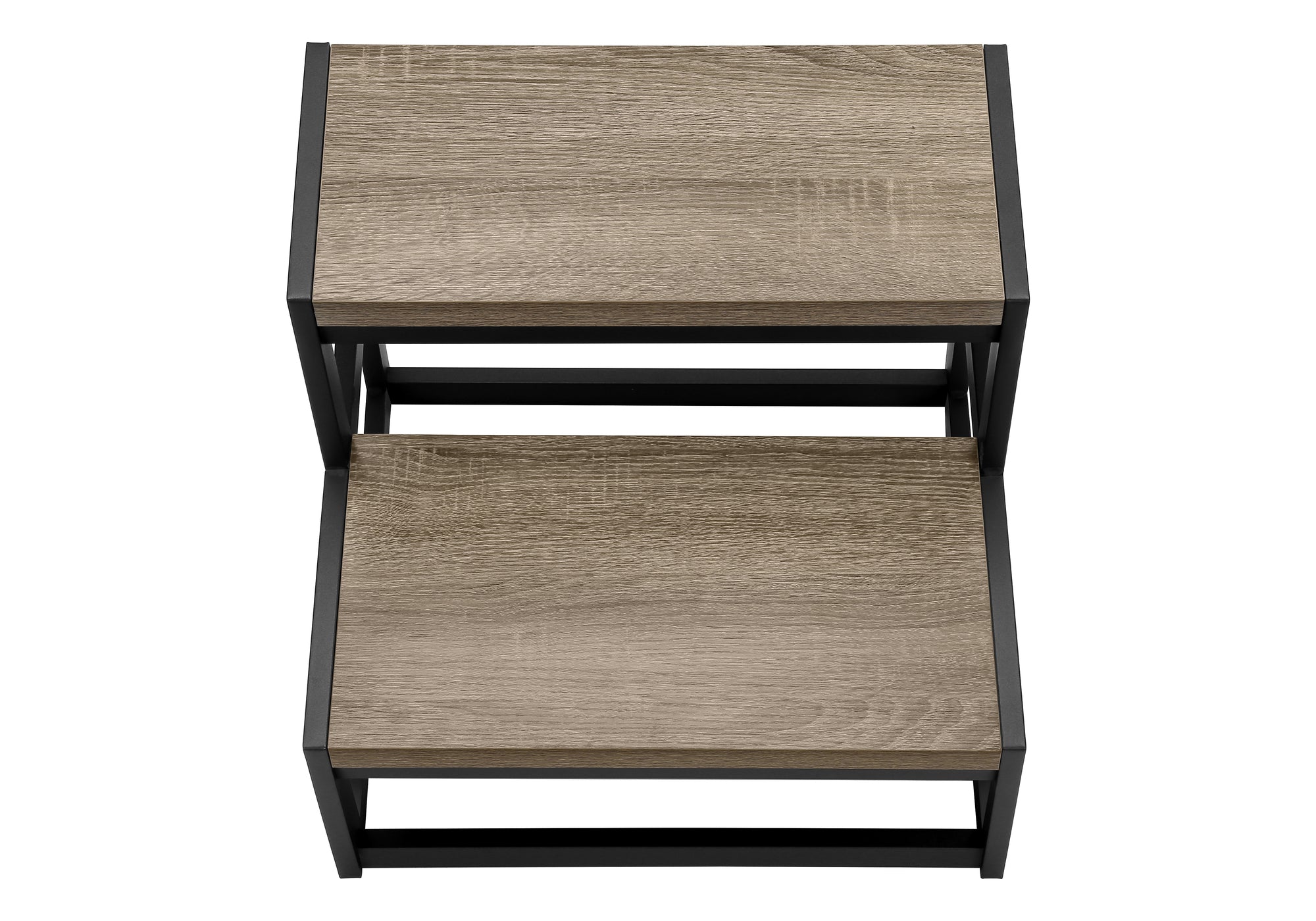 ESCABEAU - 2 MARCHES / TAUPE FONCE / METAL NOIR – I 4000.
