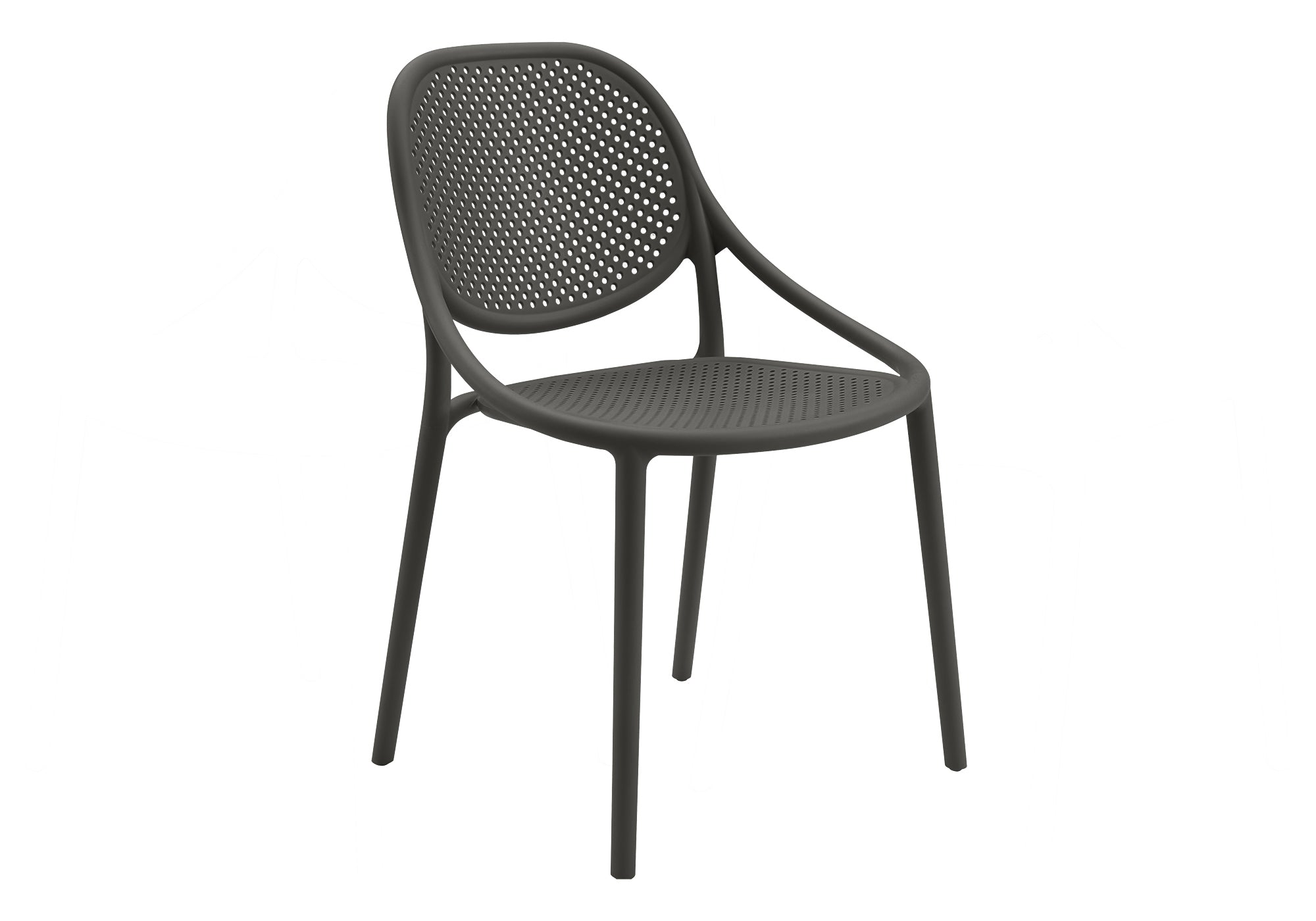CHAISE D’EXTERIEUR - FAUTEUIL EMPILABLE NOIR / 4PCS – I 4019