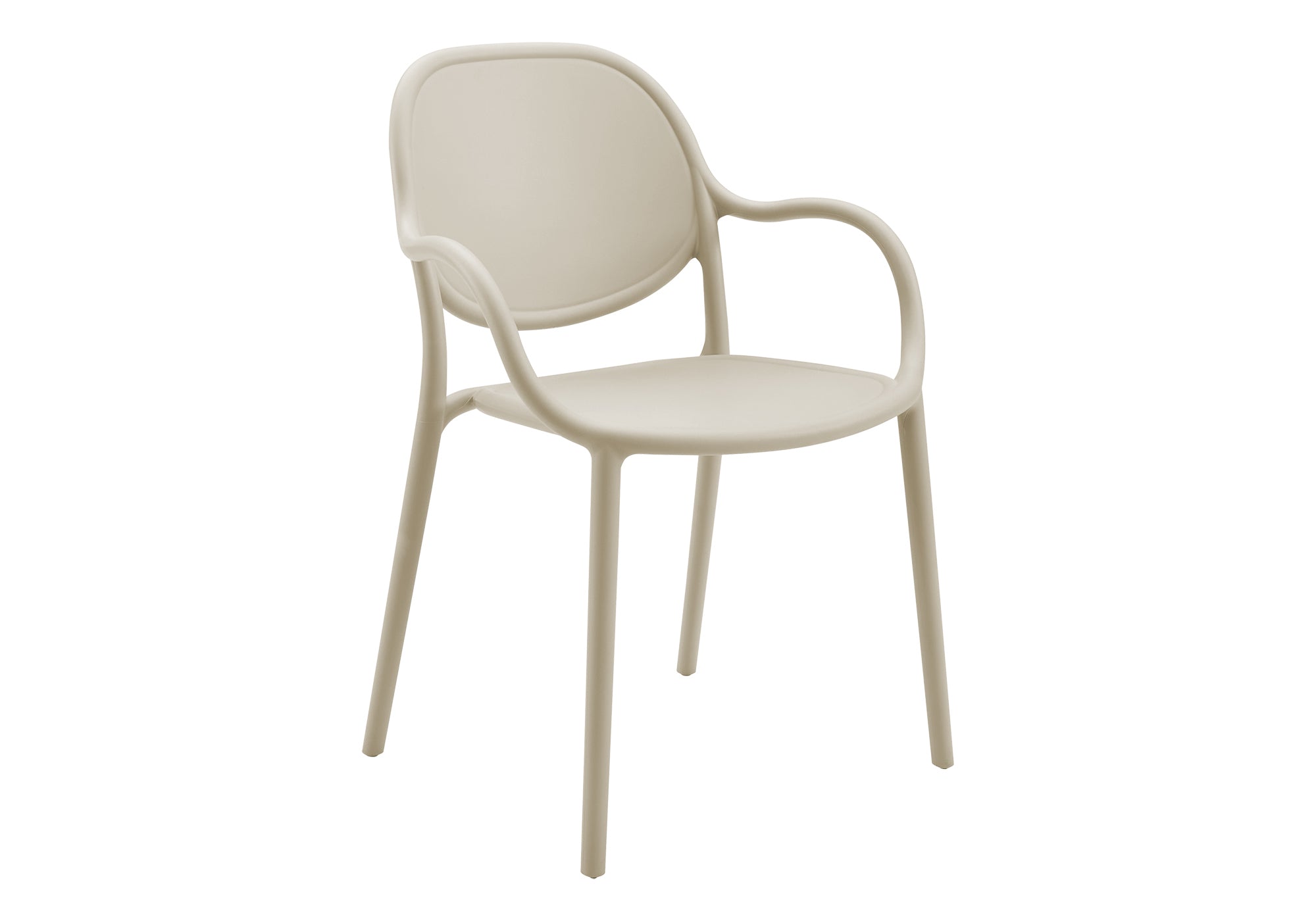 CHAISE D’EXTERIEUR - FAUTEUIL EMPILABLE TAUPE / 4PCS – I 4022