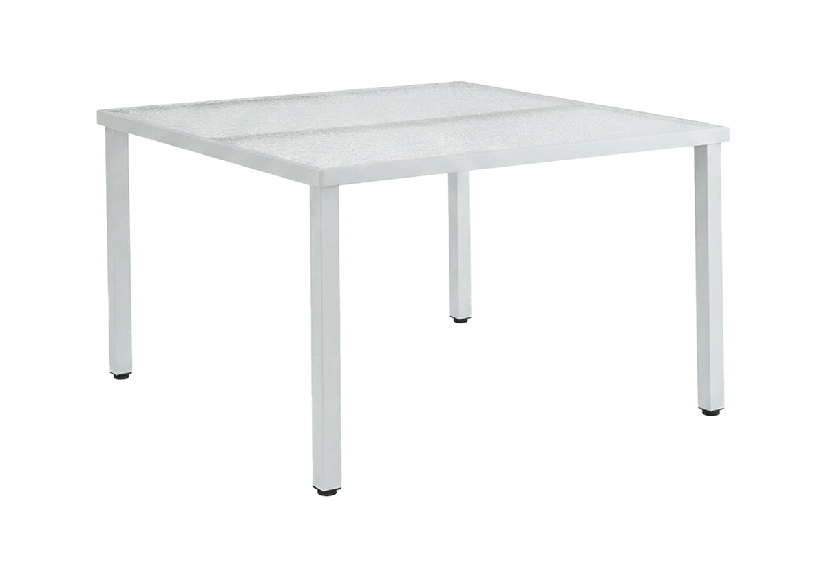 TABLE D’EXTERIEUR - 48" X 48" METAL GRIS AVEC VERRE TREMPE – I 4056