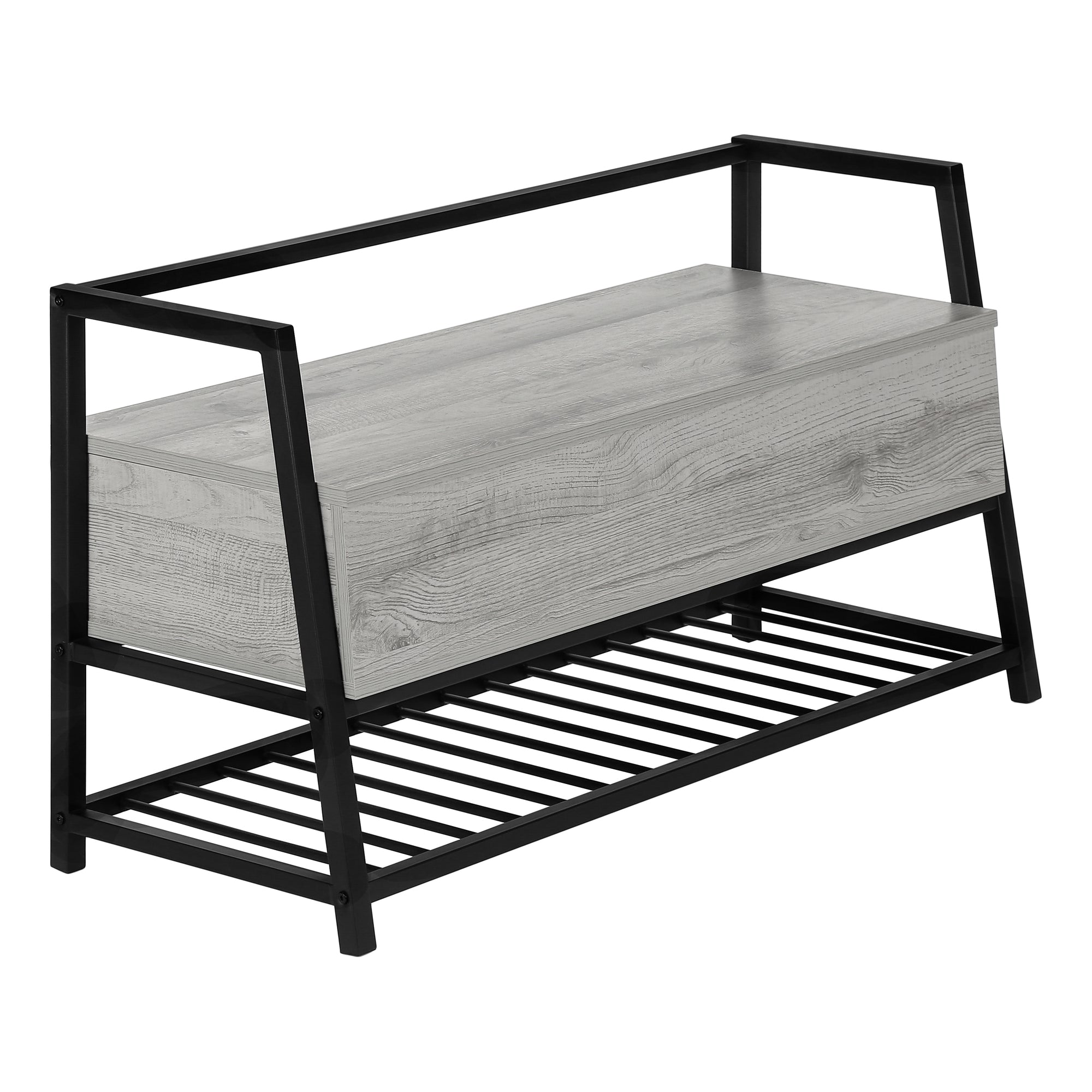 BANC - 42"L / RANGEMENT GRIS / METAL NOIR – I 4500.