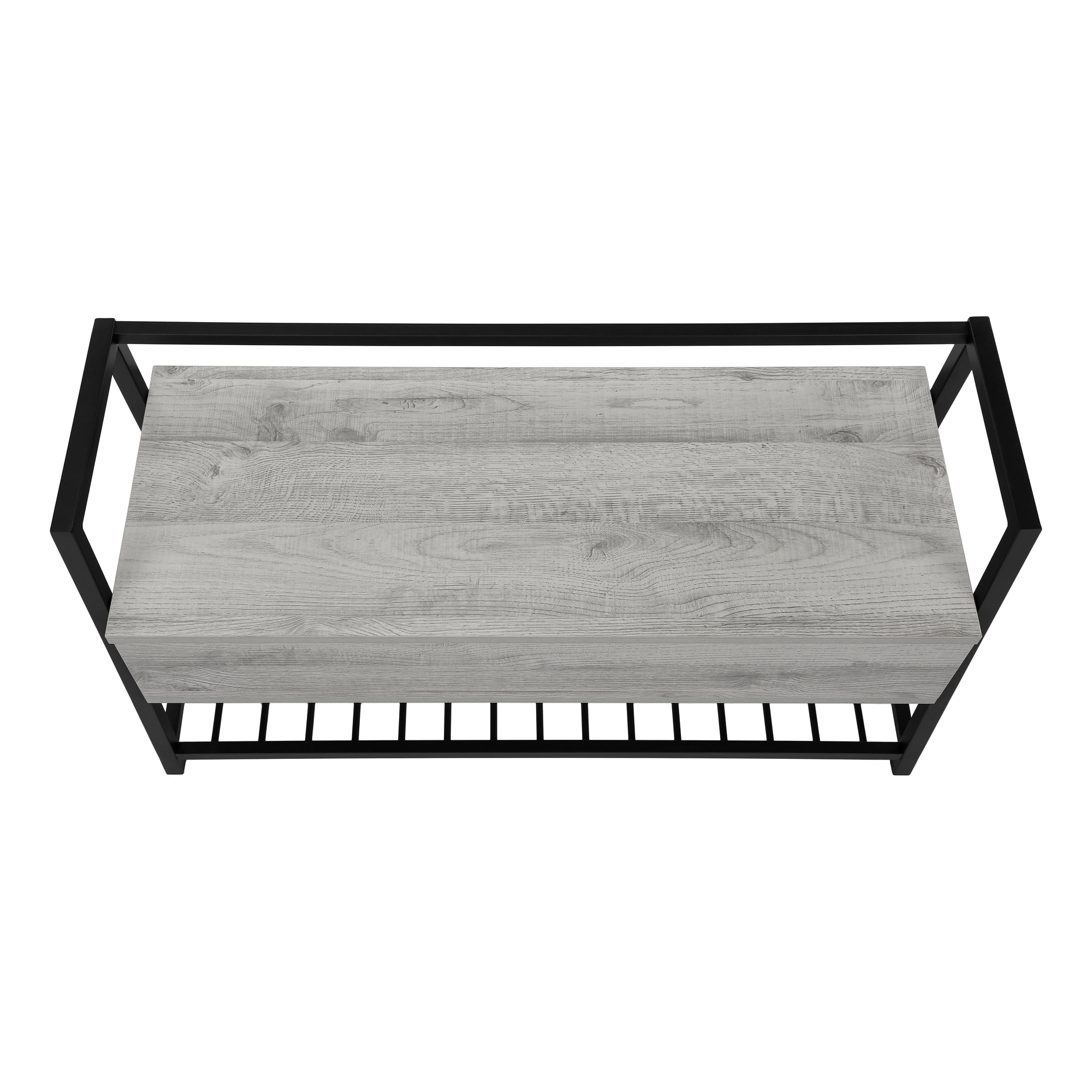 BANC - 42"L / RANGEMENT GRIS / METAL NOIR – I 4500.