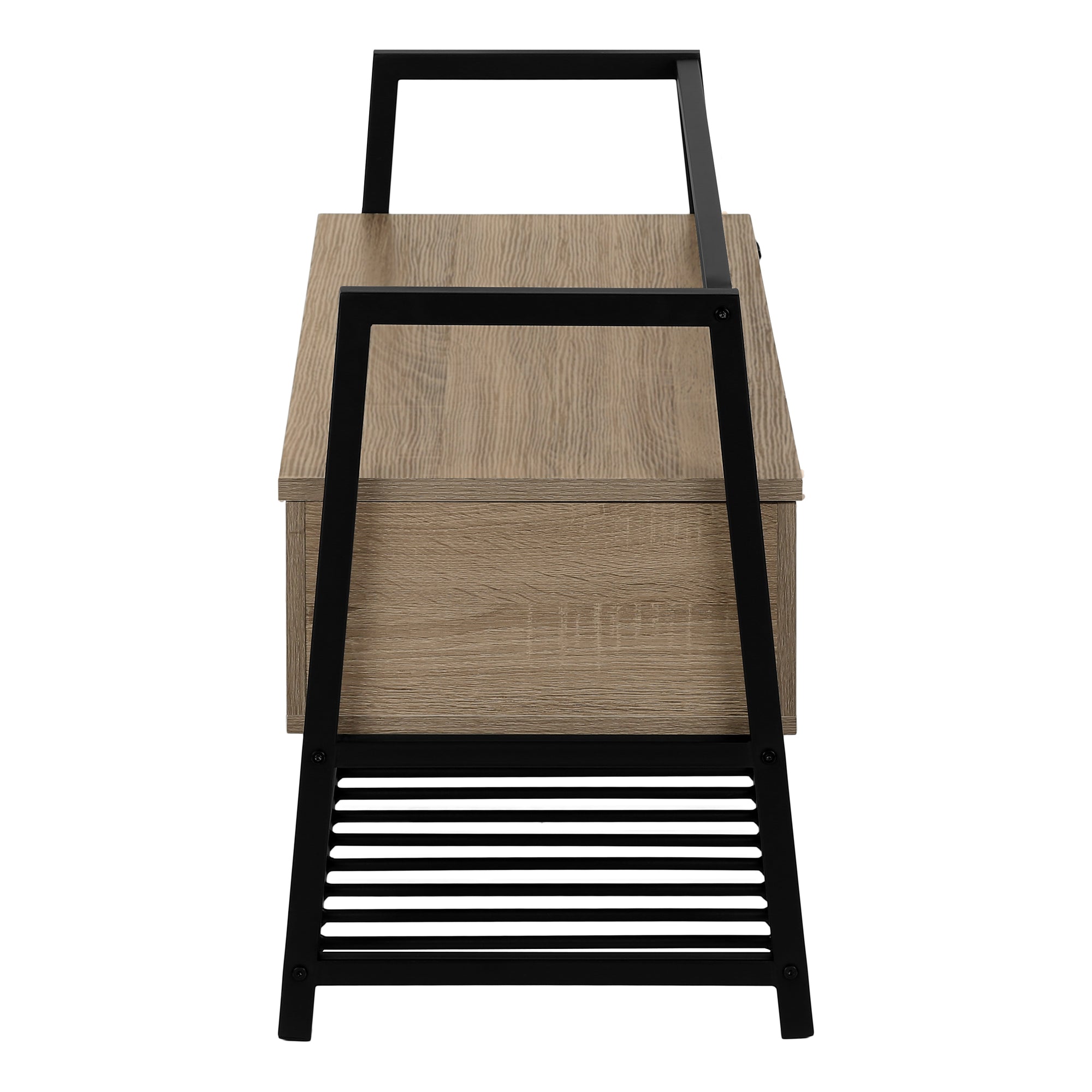 BANC - 42"L / RANGEMENT TAUPE FONCE / METAL NOIR – I 4501.