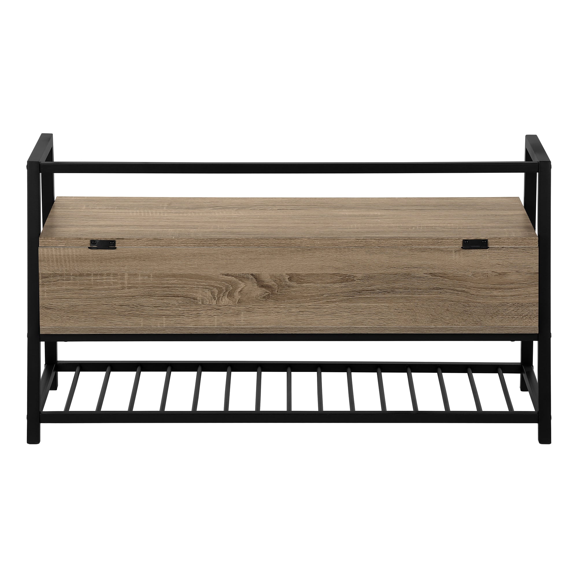 BANC - 42"L / RANGEMENT TAUPE FONCE / METAL NOIR – I 4501.