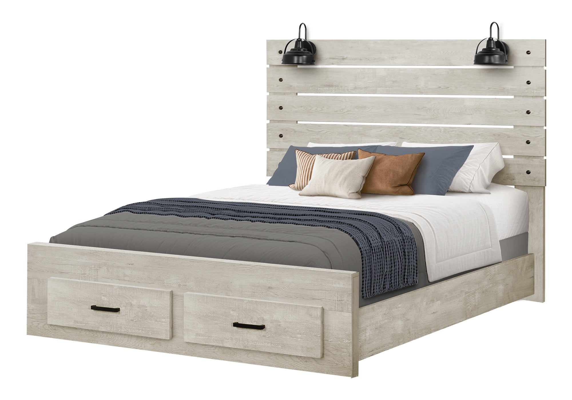 CHAMBRE A COUCHER - LIT QUEEN / CHENE BLANCHI / USB – I 5212Q