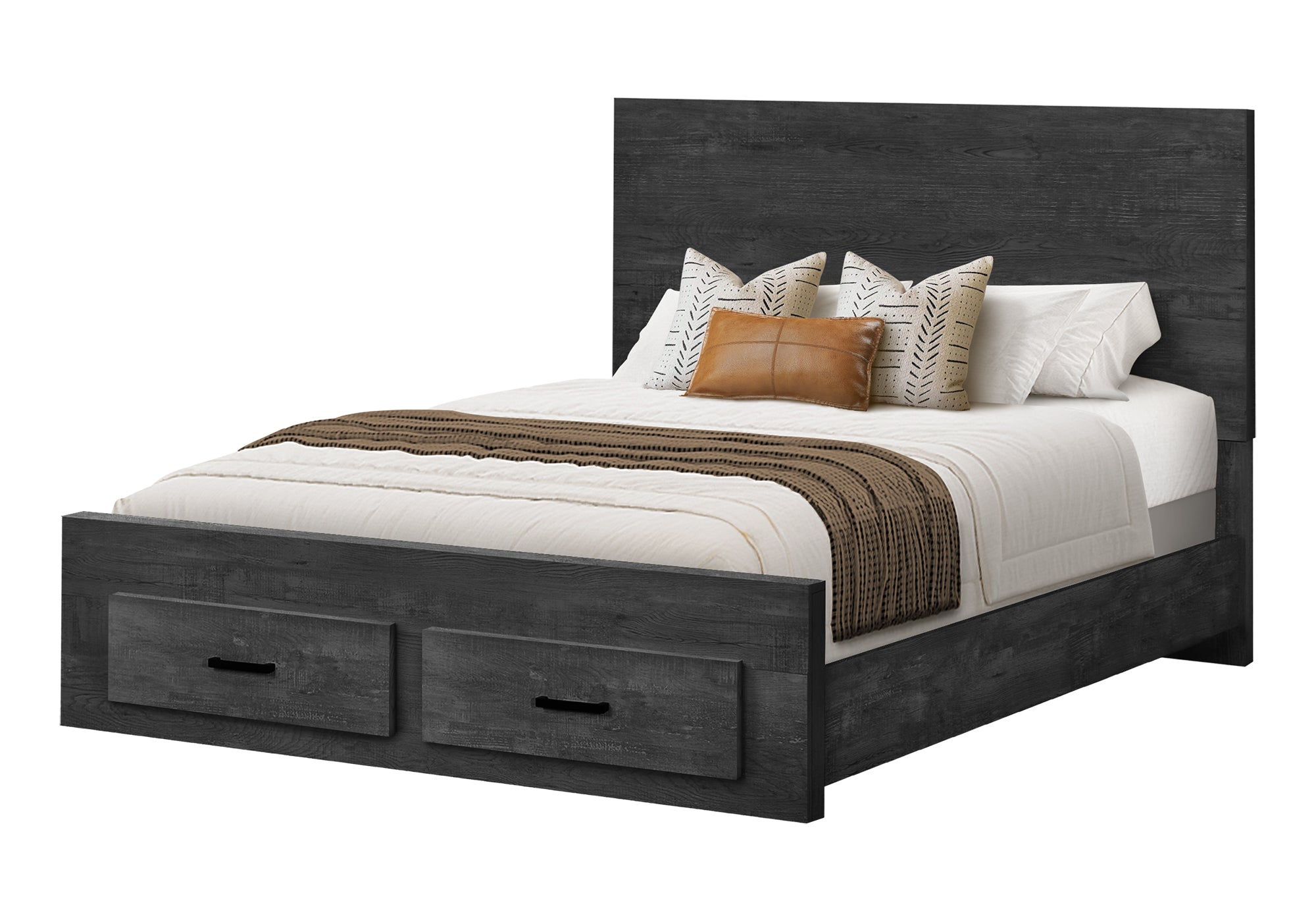 CHAMBRE A COUCHER - LIT QUEEN / GRIS GRAPHITE / TIROIR – I 5216Q