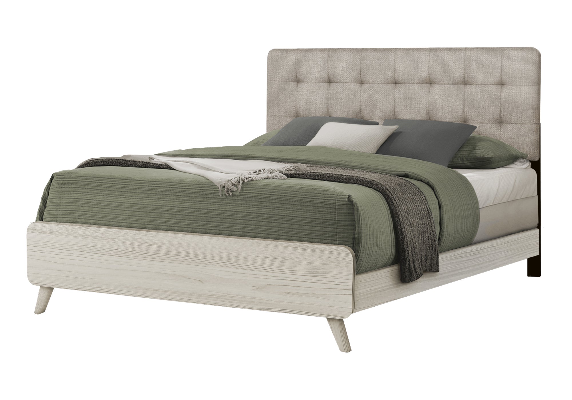 CHAMBRE A COUCHER - LIT QUEEN / BEIGE / CHENE GRIS – I 5235Q