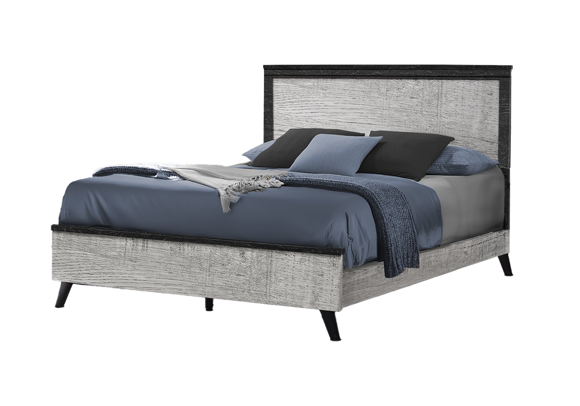 CHAMBRE A COUCHER - LIT QUEEN / BOIS GRIS / GRAPHITE – I 5250Q